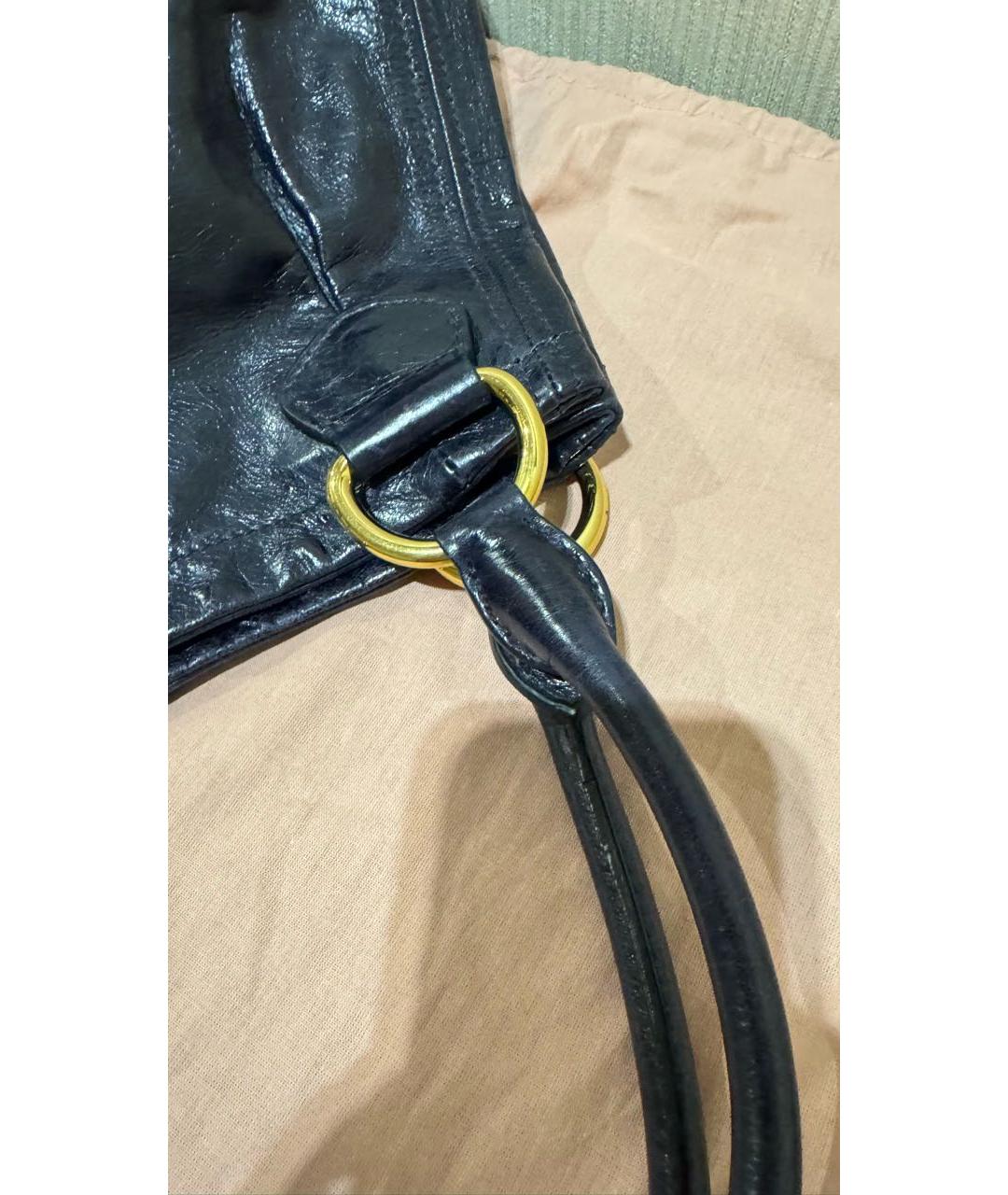 MIU MIU Черная кожаная сумка с короткими ручками, фото 6
