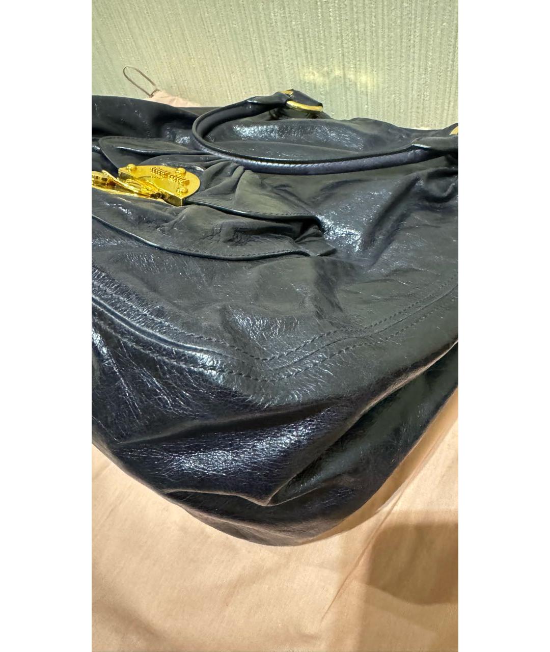 MIU MIU Черная кожаная сумка с короткими ручками, фото 3