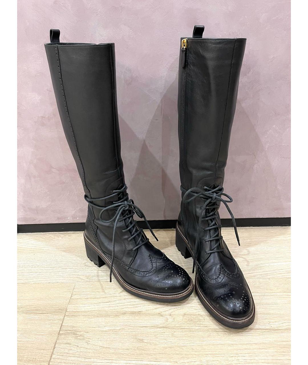 CHLOE Черные кожаные сапоги, фото 2