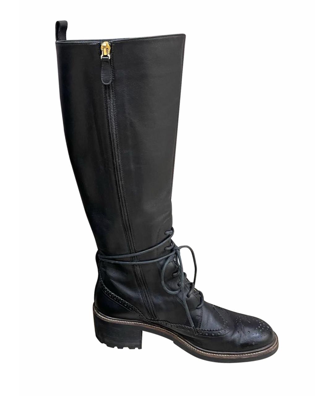 CHLOE Черные кожаные сапоги, фото 1