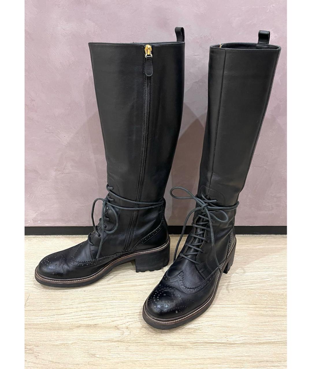 CHLOE Черные кожаные сапоги, фото 8