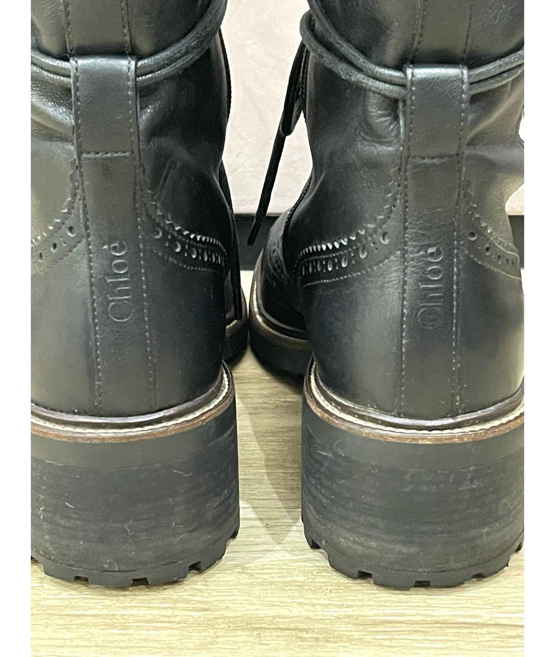 CHLOE Черные кожаные сапоги, фото 5