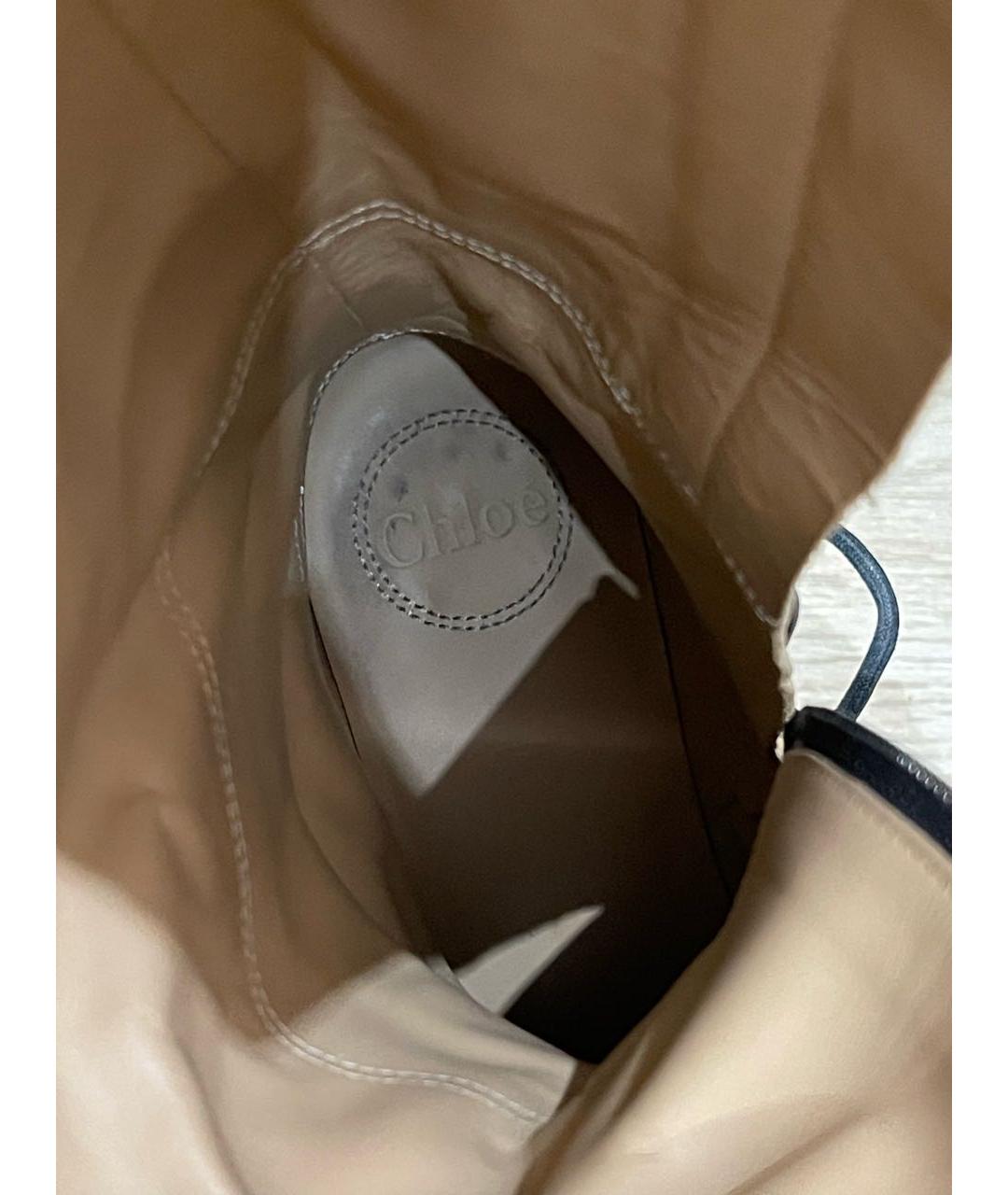 CHLOE Черные кожаные сапоги, фото 6