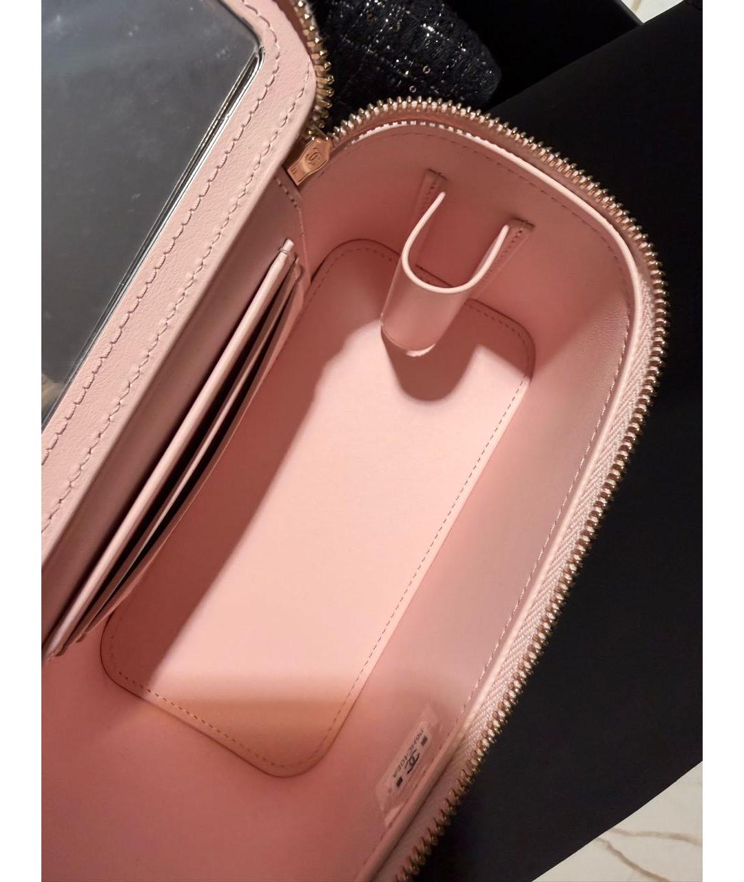 CHANEL Розовая кожаная сумка через плечо, фото 5