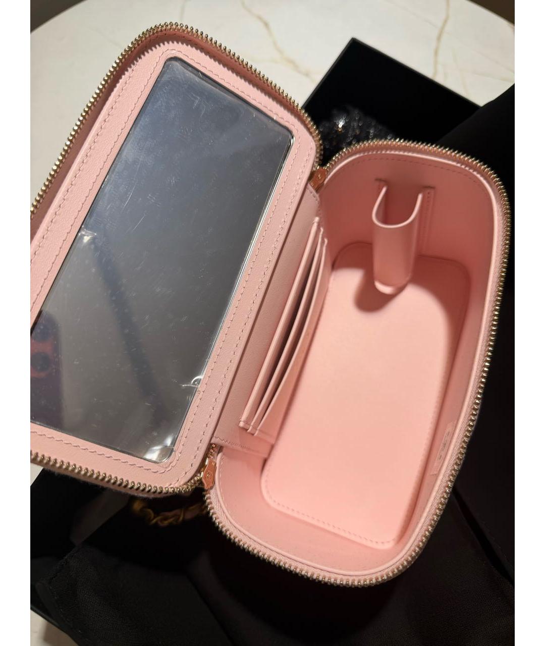 CHANEL Розовая кожаная сумка через плечо, фото 4