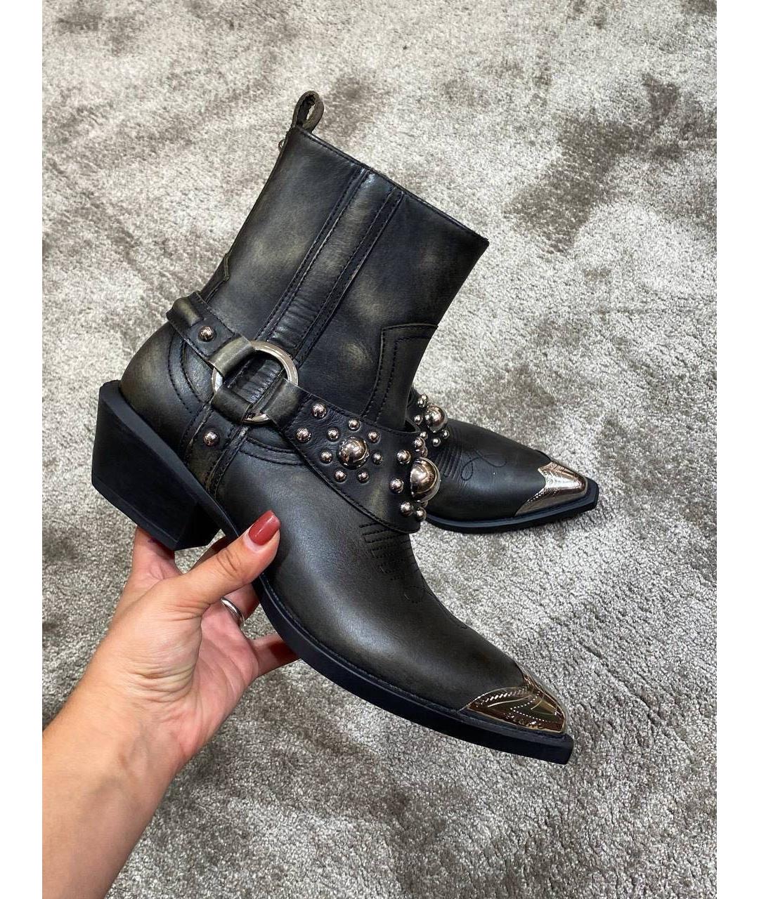 PINKO Хаки кожаные полусапоги, фото 2