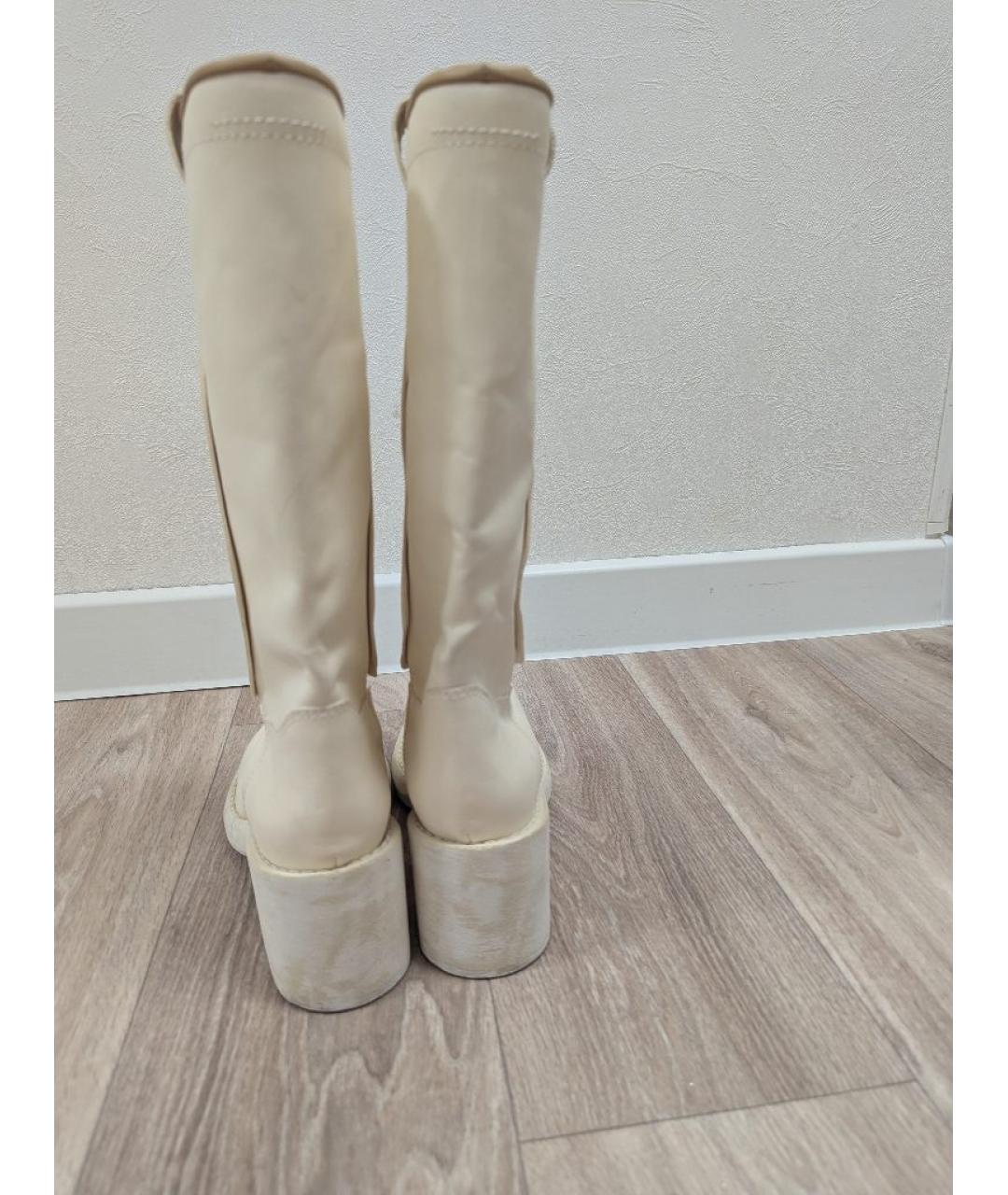 MM6 MAISON MARGIELA Белые кожаные сапоги, фото 4