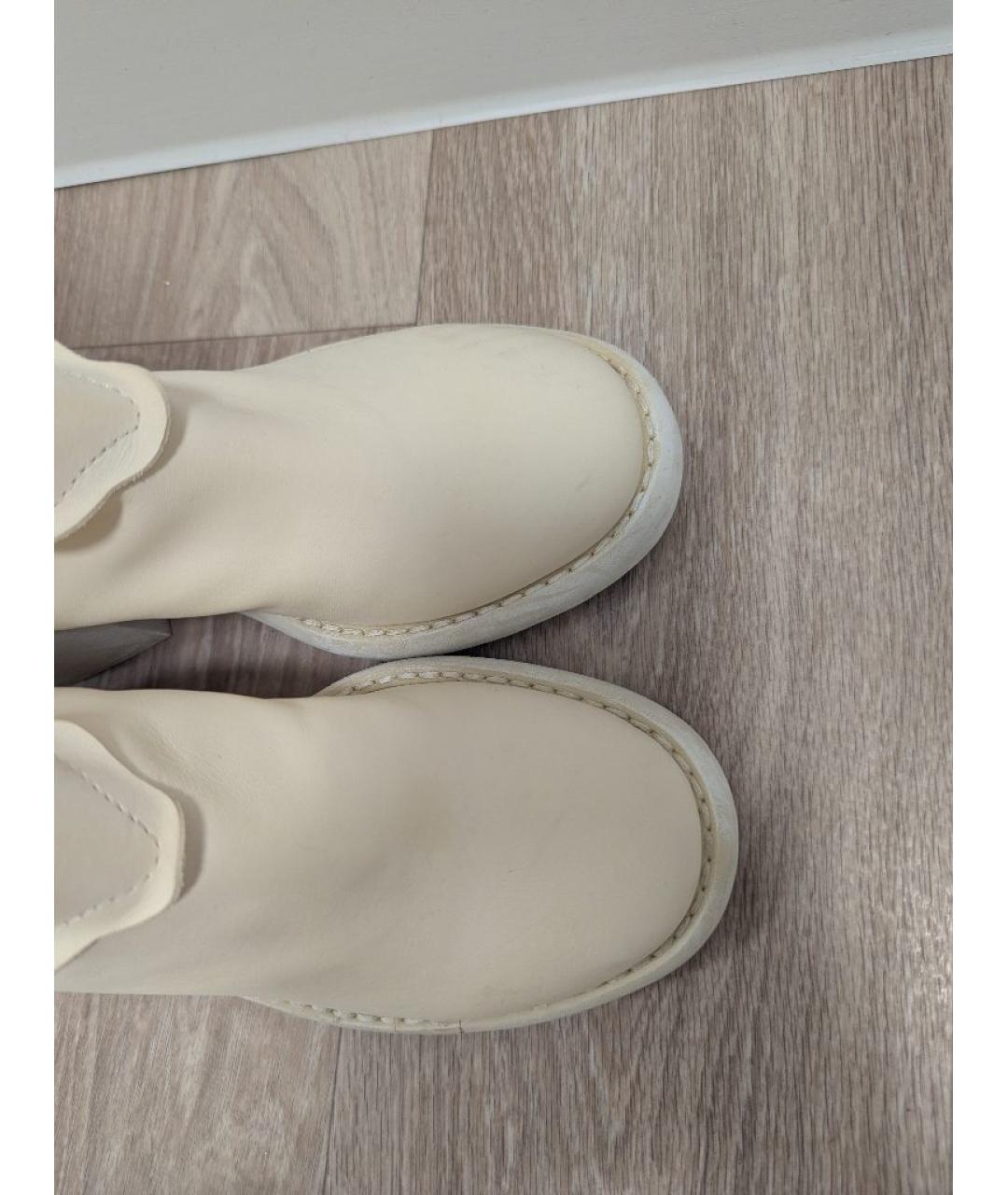 MM6 MAISON MARGIELA Белые кожаные сапоги, фото 3