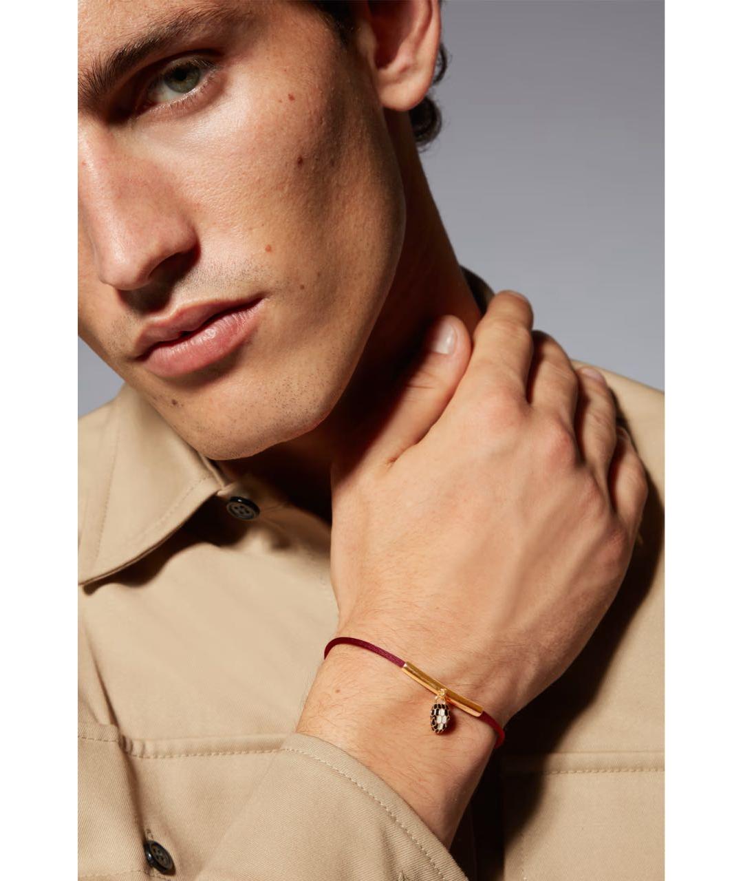 BVLGARI Бордовый латунный браслет, фото 4