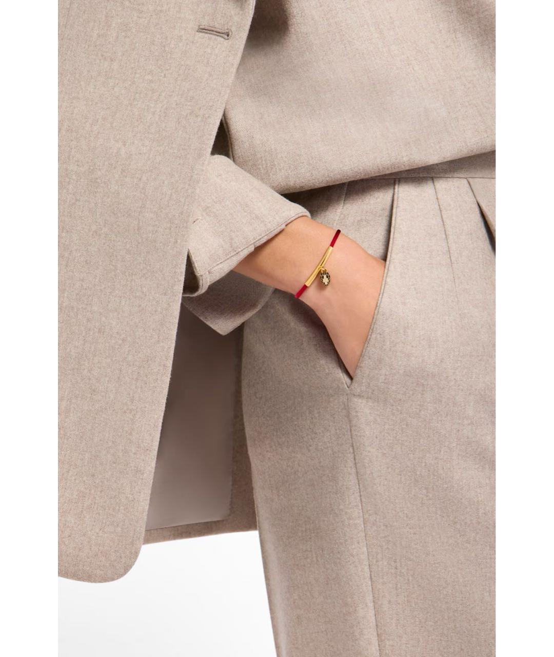 BVLGARI Бордовый латунный браслет, фото 2