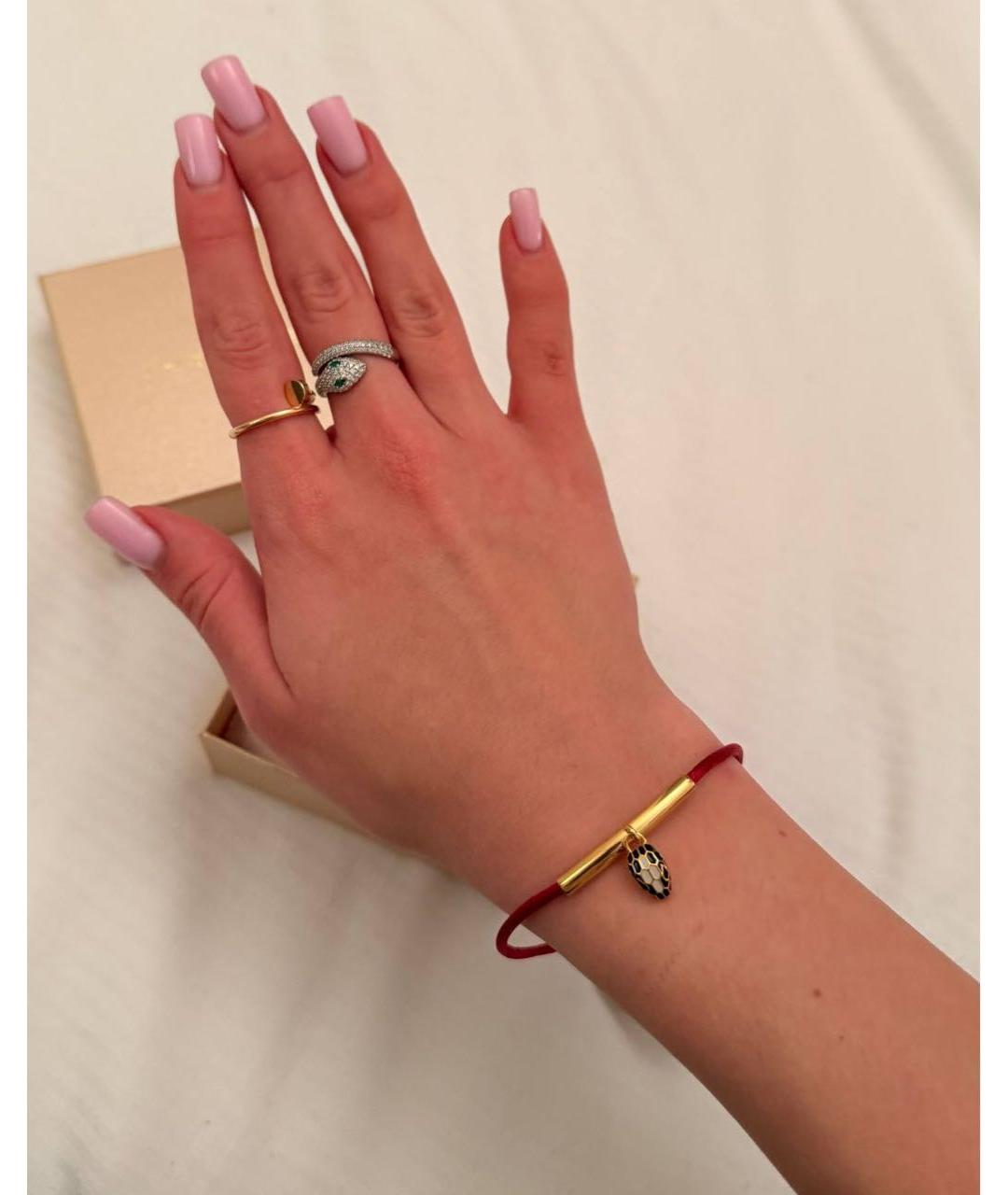 BVLGARI Бордовый латунный браслет, фото 6