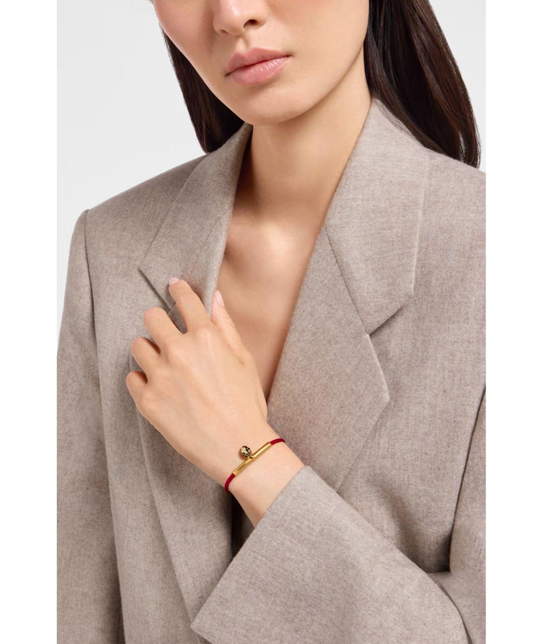 BVLGARI Бордовый латунный браслет, фото 3