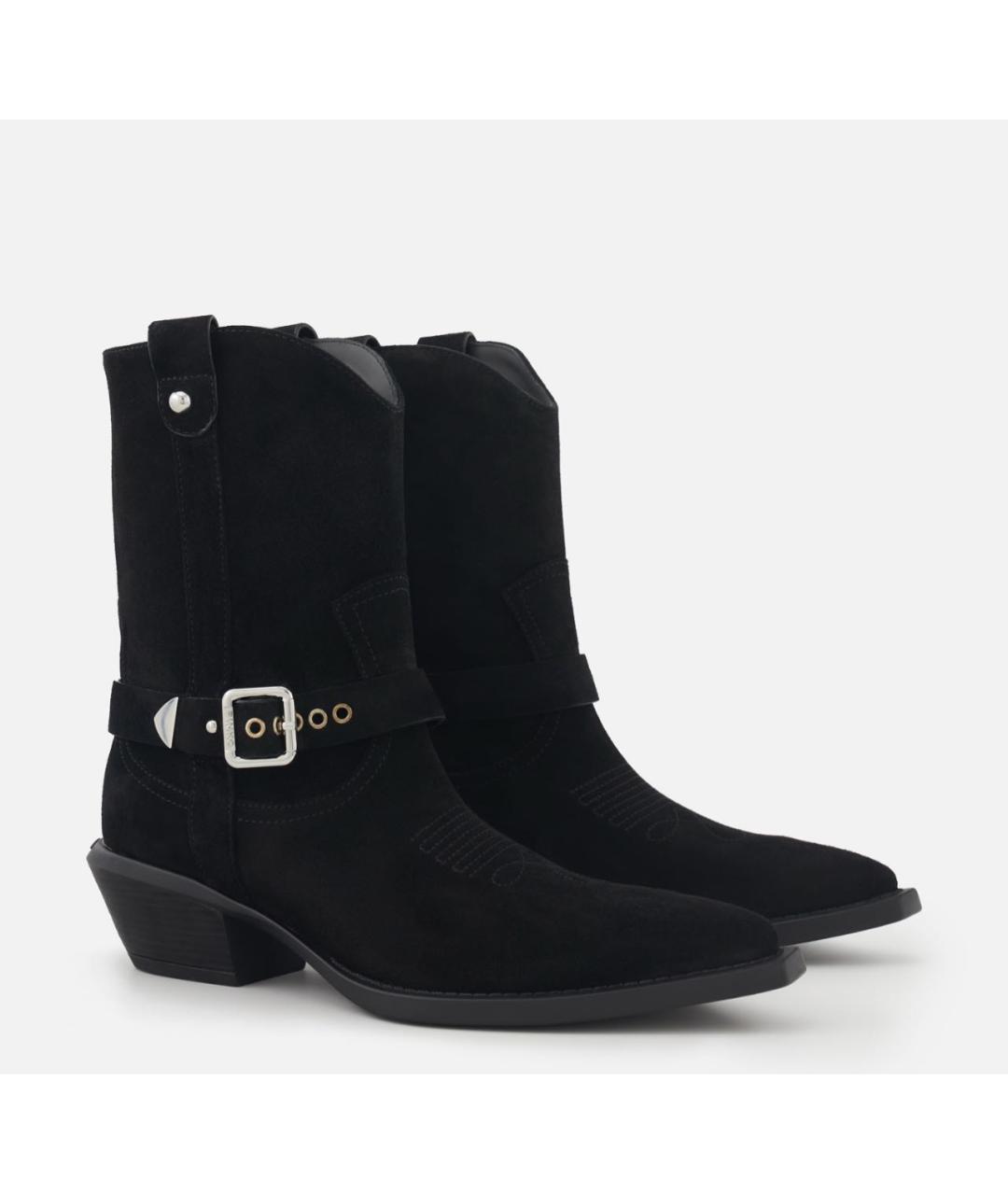 PINKO Черные замшевые полусапоги, фото 2