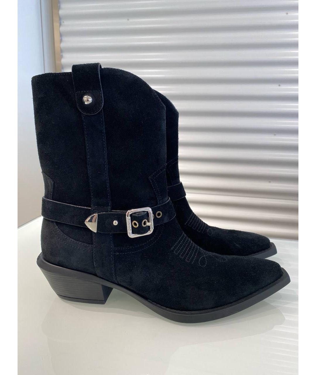 PINKO Черные замшевые полусапоги, фото 3