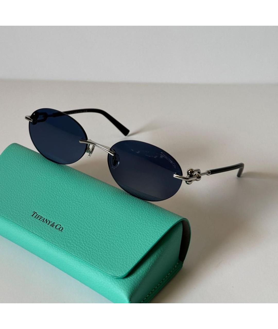 TIFFANY&CO Синие металлические солнцезащитные очки, фото 4