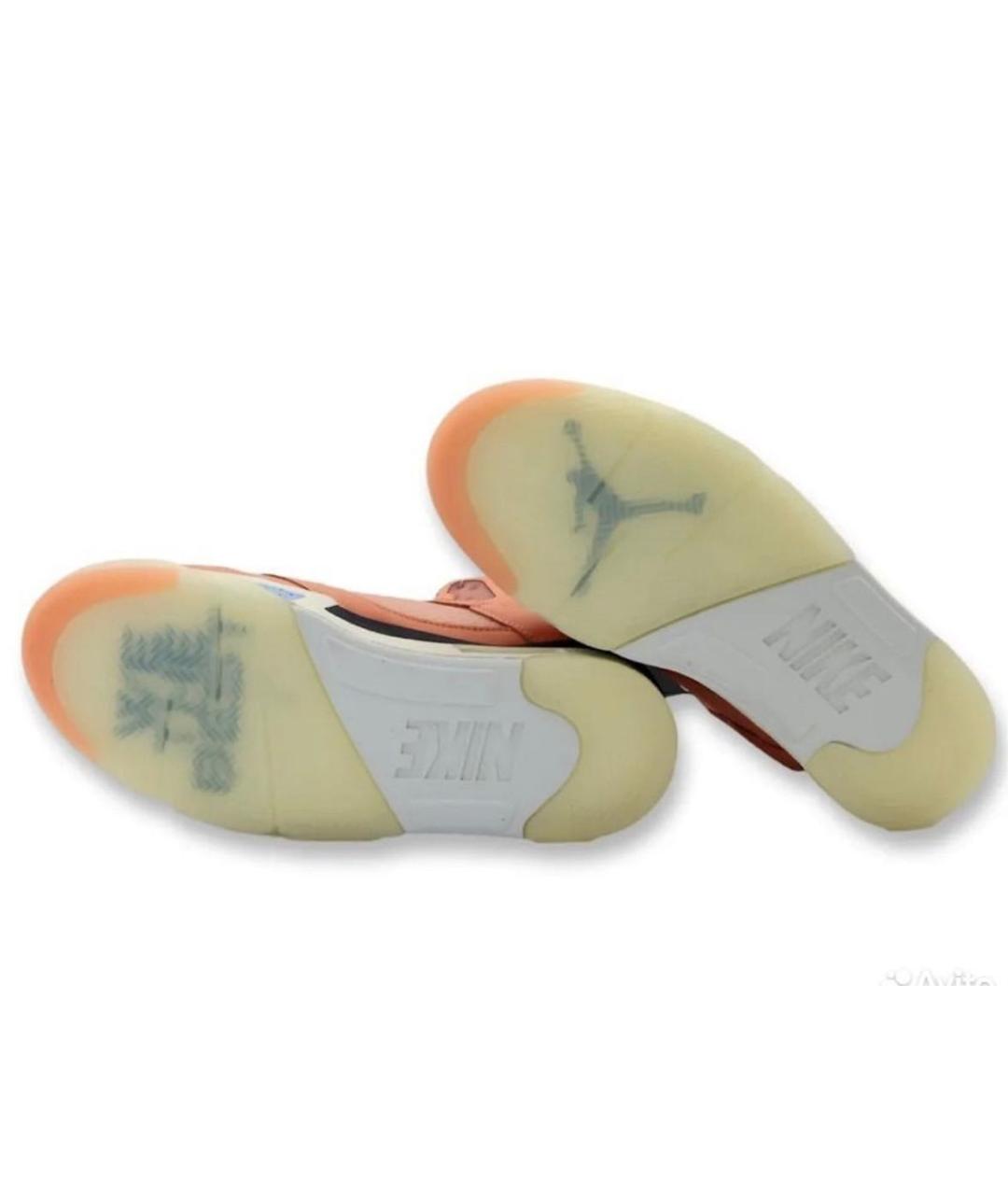 JORDAN Коралловые кожаные высокие кроссовки / кеды, фото 6