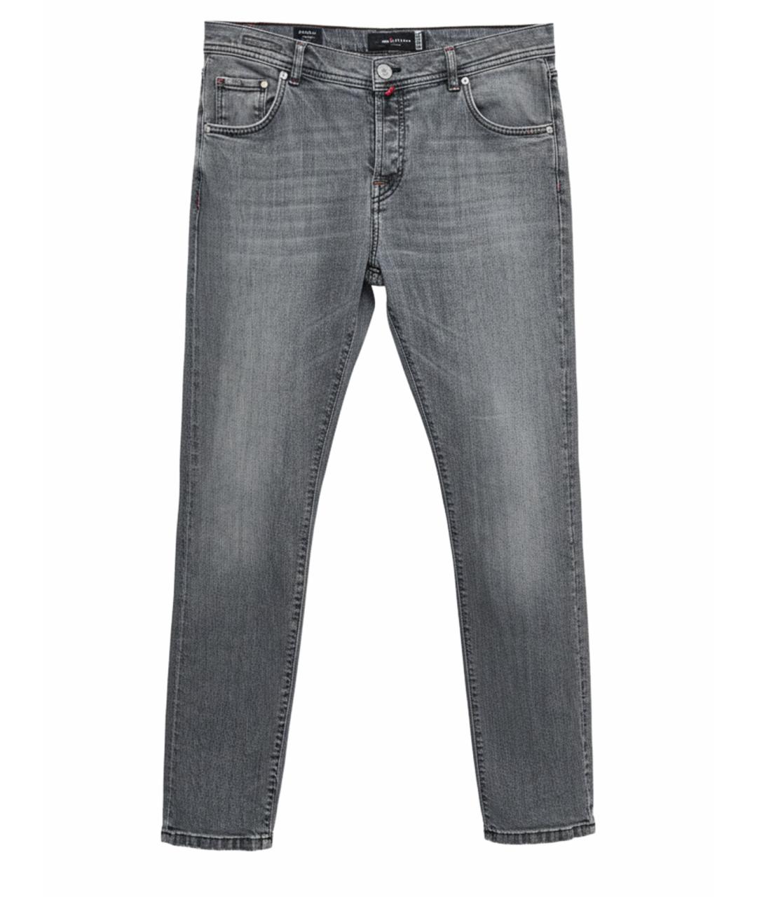 KITON Серые хлопковые прямые джинсы, фото 1