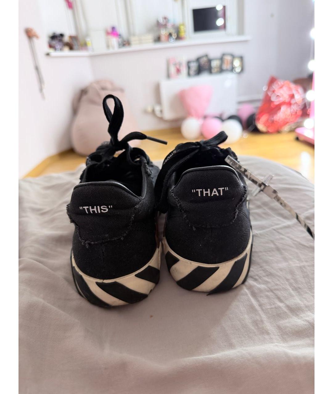 OFF-WHITE Черные текстильные кеды, фото 3