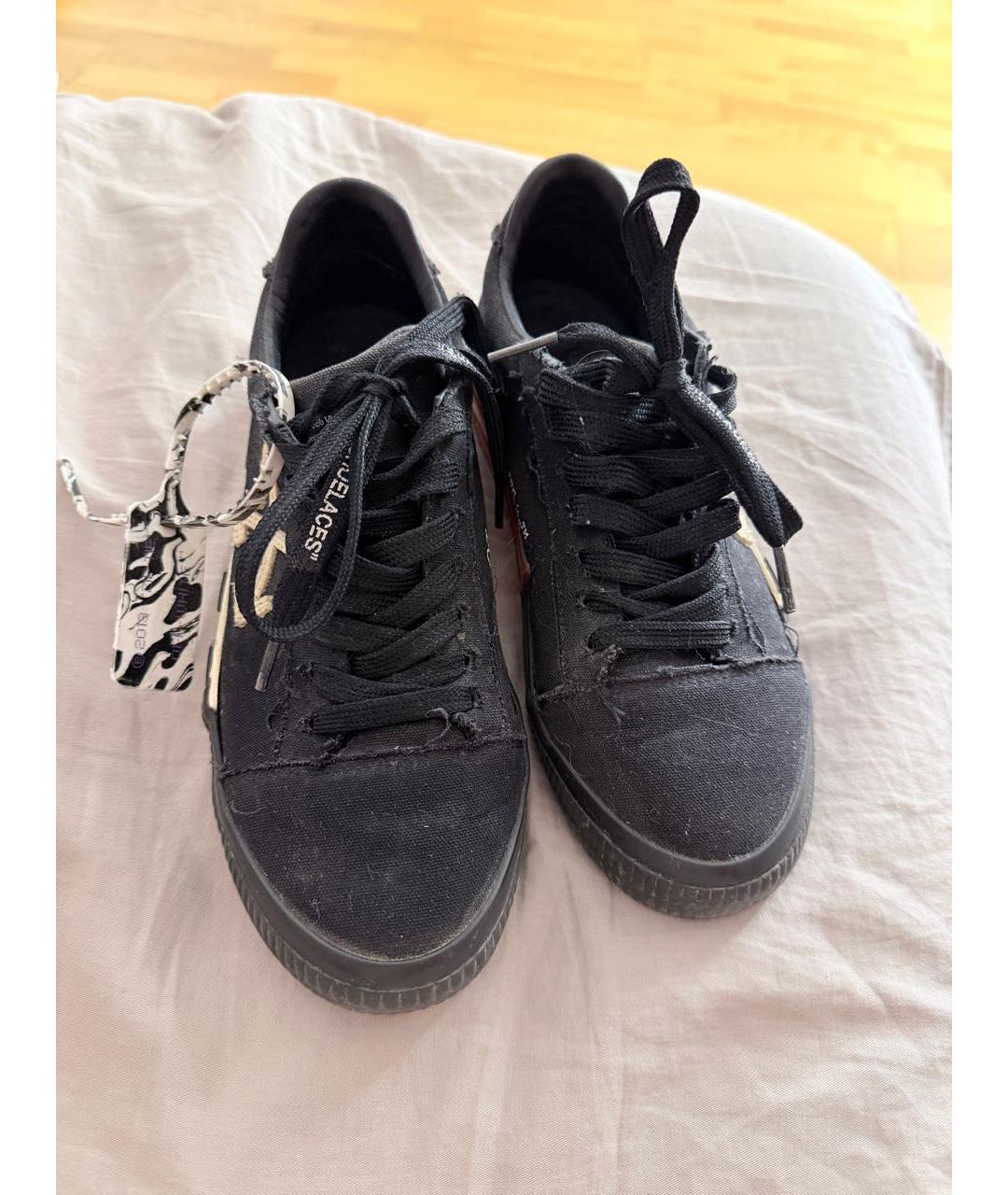 OFF-WHITE Черные текстильные кеды, фото 2