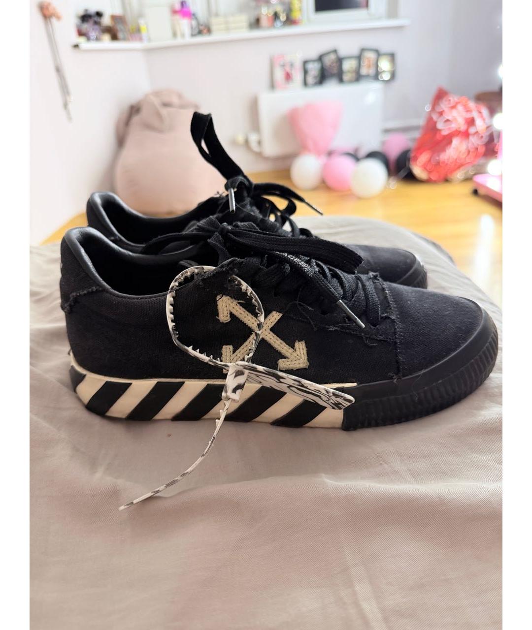 OFF-WHITE Черные текстильные кеды, фото 5