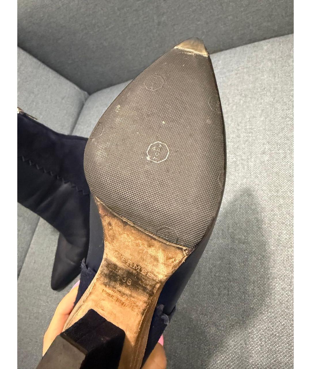 HERMES Синие кожаные ботильоны, фото 7