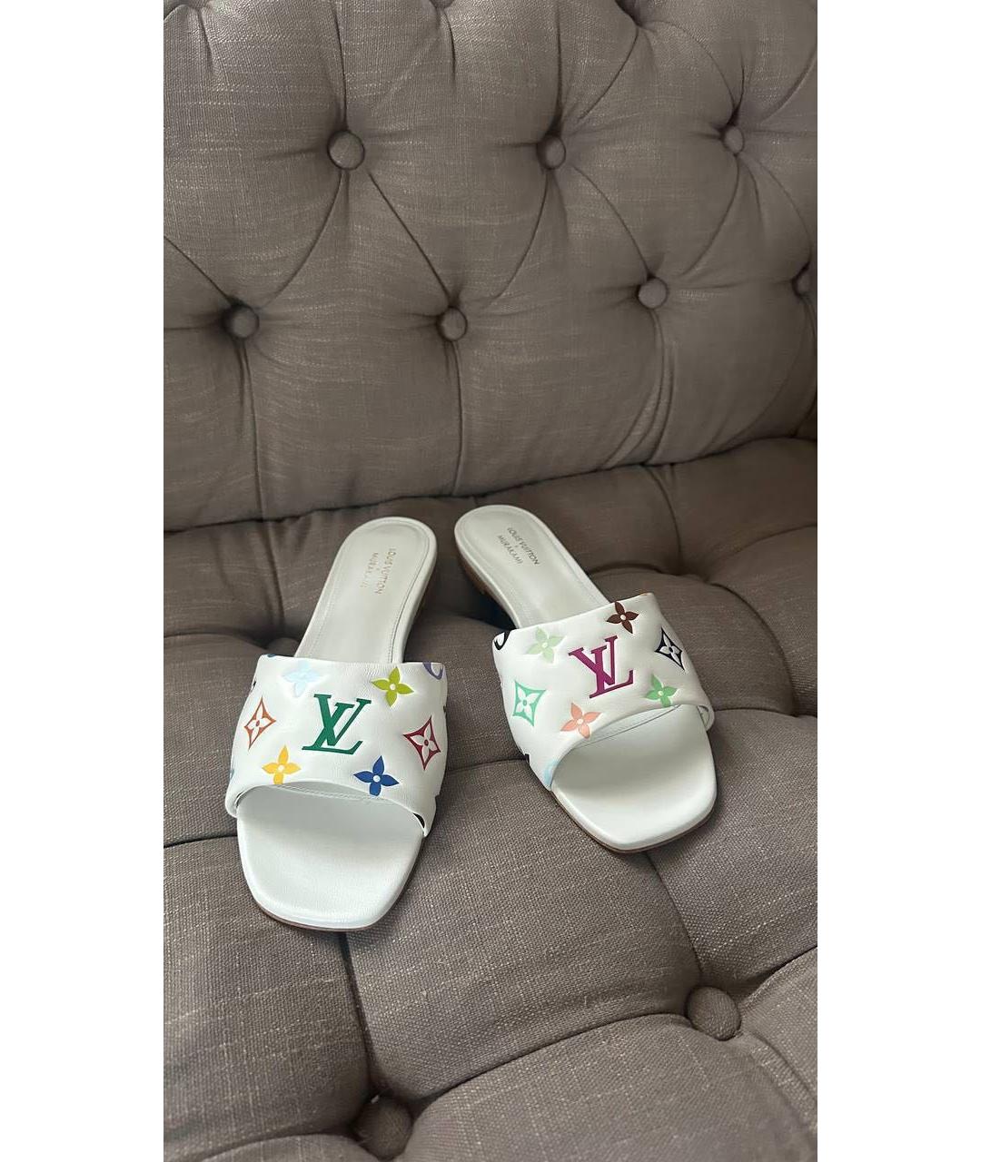 LOUIS VUITTON Мульти кожаные шлепанцы, фото 5