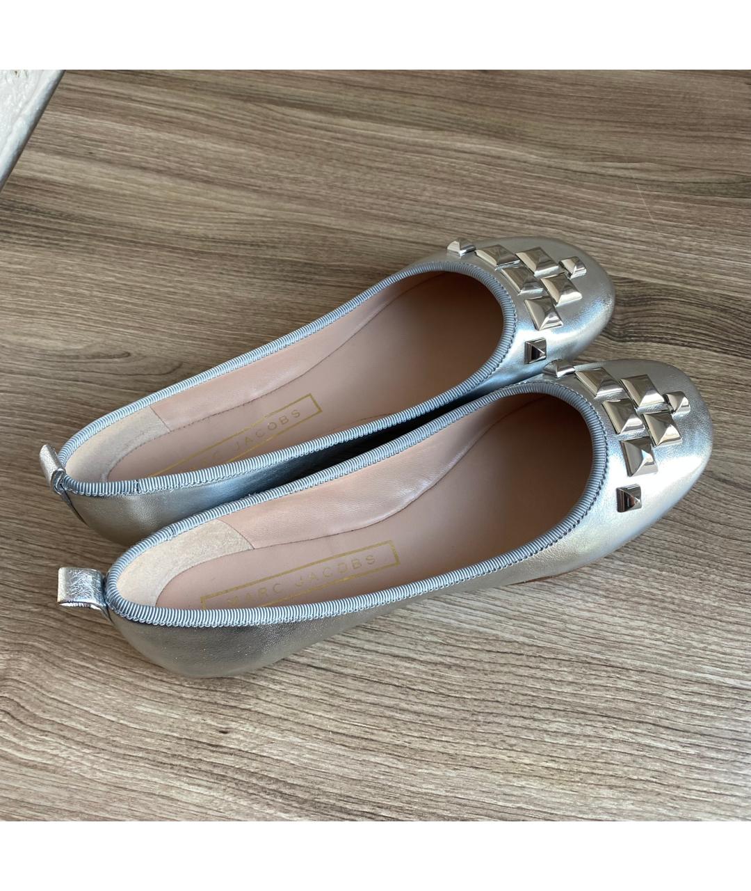 MARC JACOBS Серебряные кожаные балетки, фото 9