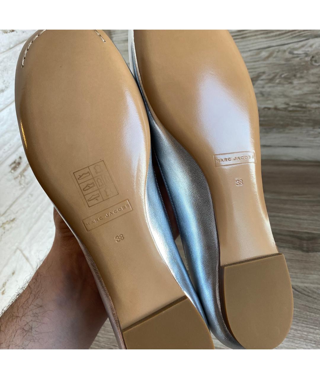 MARC JACOBS Серебряные кожаные балетки, фото 5