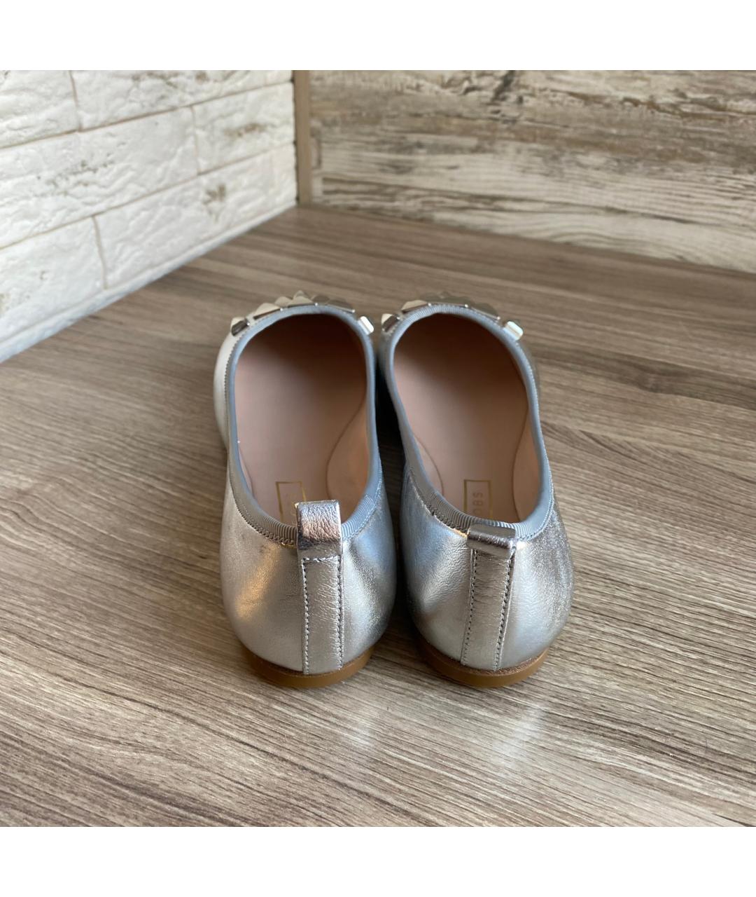 MARC JACOBS Серебряные кожаные балетки, фото 4