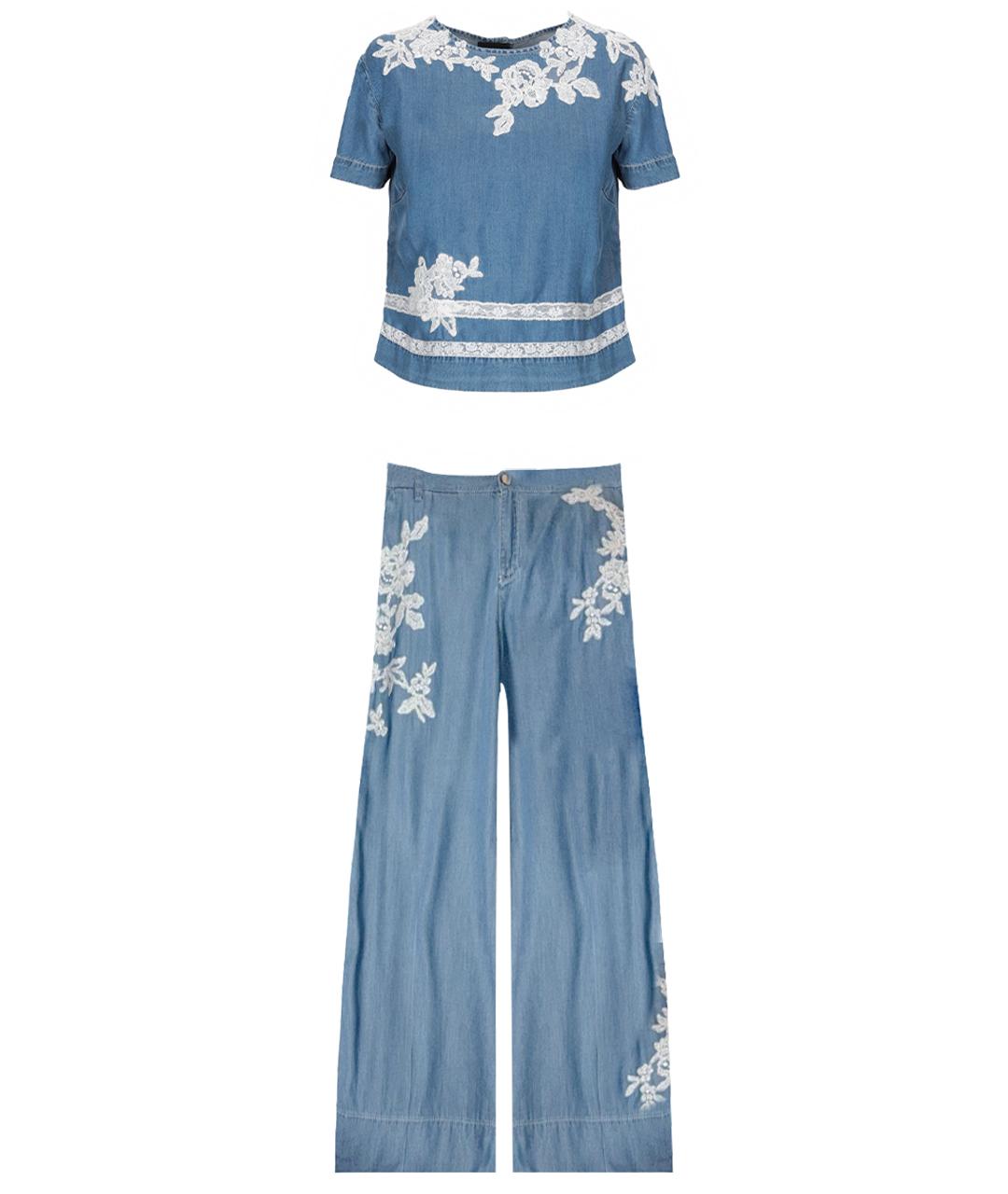 ERMANNO SCERVINO Синий хлопковый костюм с брюками, фото 1