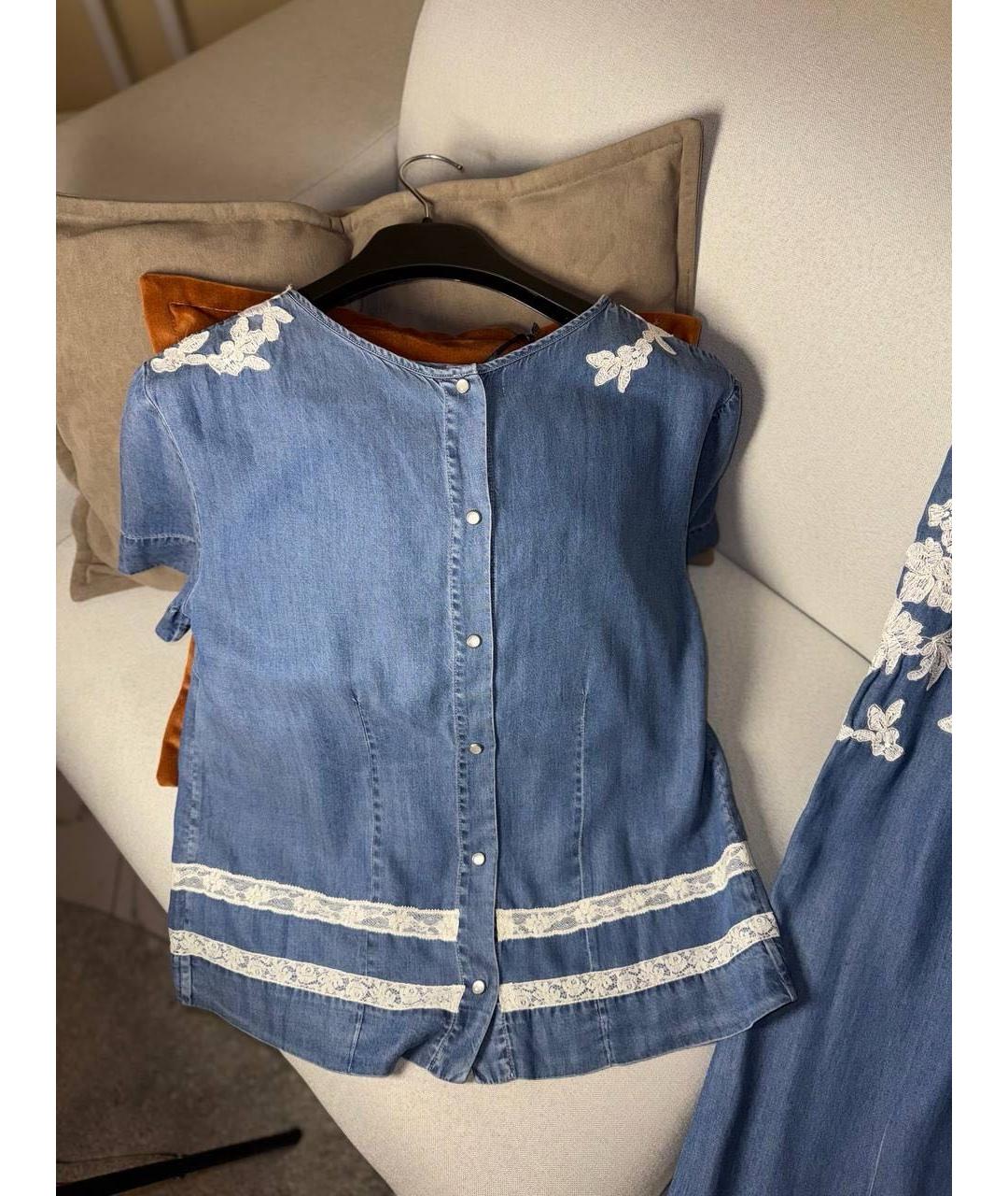 ERMANNO SCERVINO Синий хлопковый костюм с брюками, фото 2