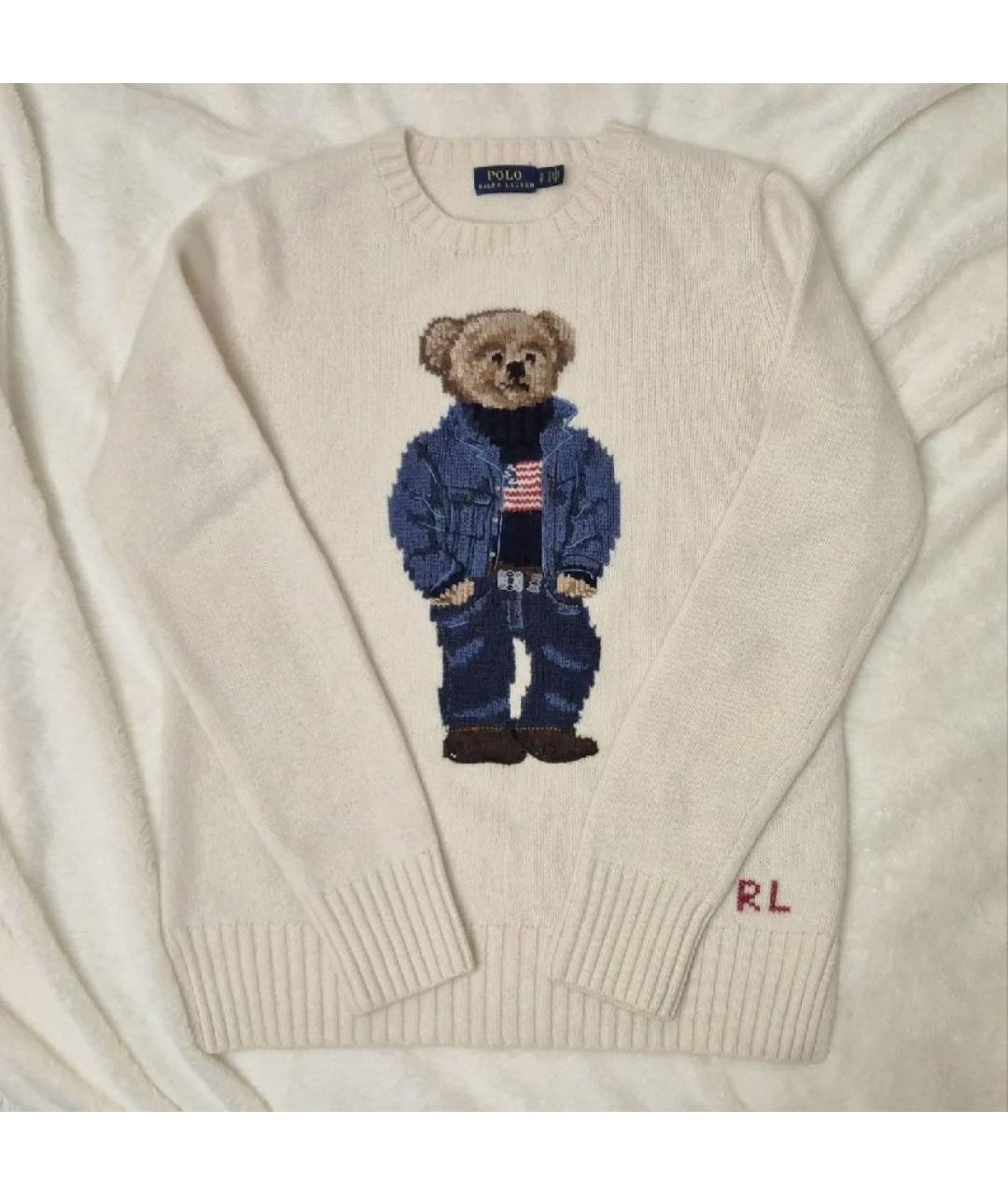 POLO RALPH LAUREN Белый шерстяной джемпер / свитер, фото 5