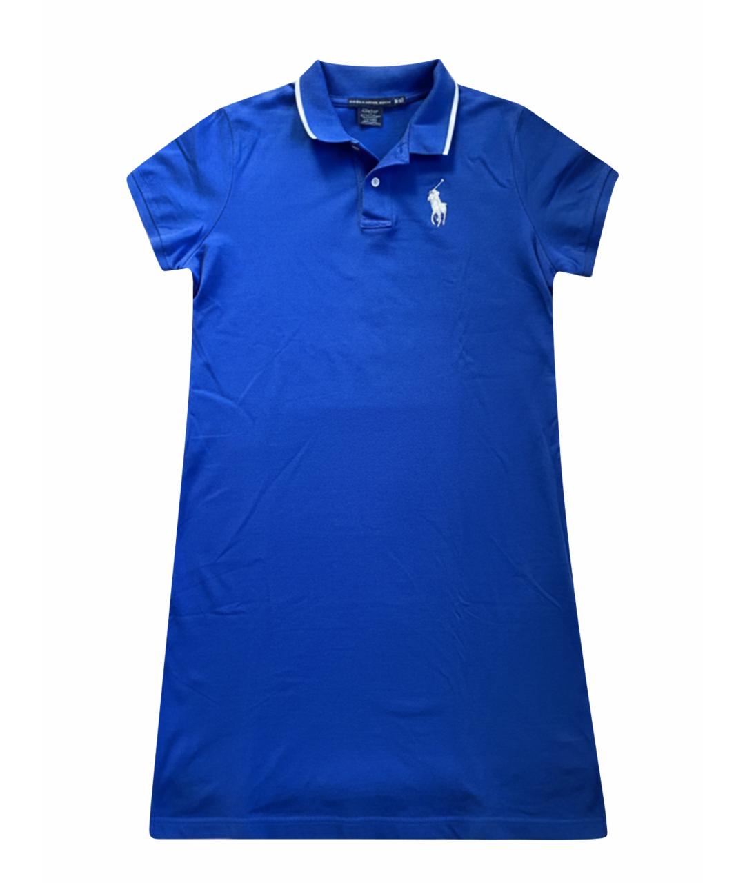 RALPH LAUREN Синее хлопковое платье, фото 1