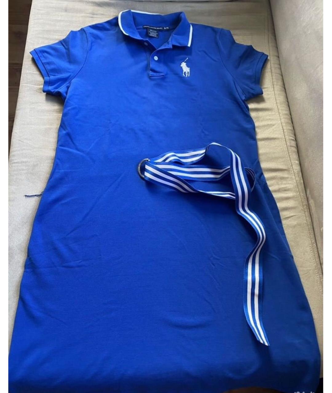 RALPH LAUREN Синее хлопковое платье, фото 5