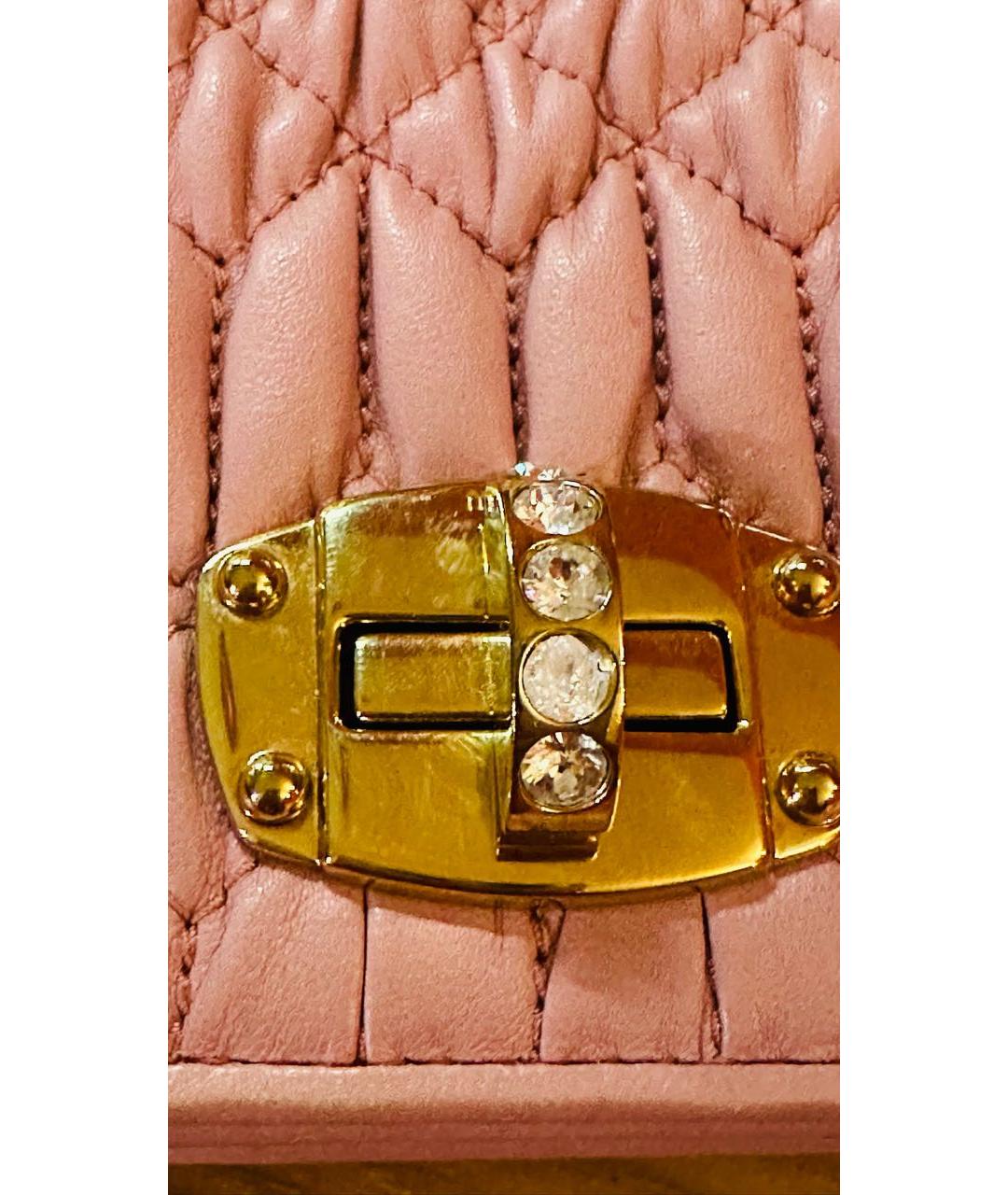 MIU MIU Розовая кожаная сумка через плечо, фото 5