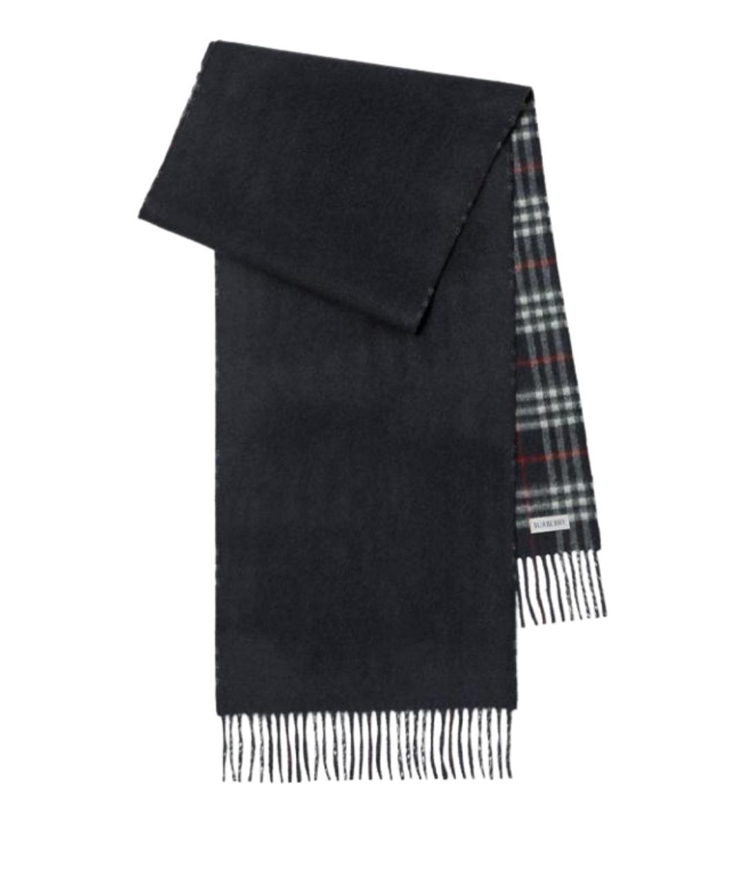 BURBERRY Темно-синий кашемировый шарф, фото 1