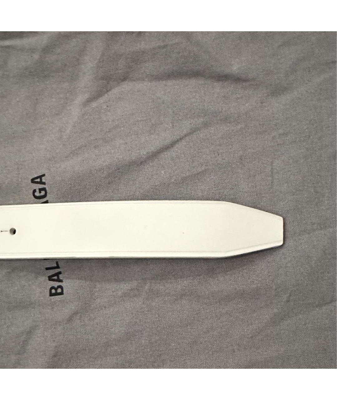 BALENCIAGA Белый кожаный ремень, фото 5