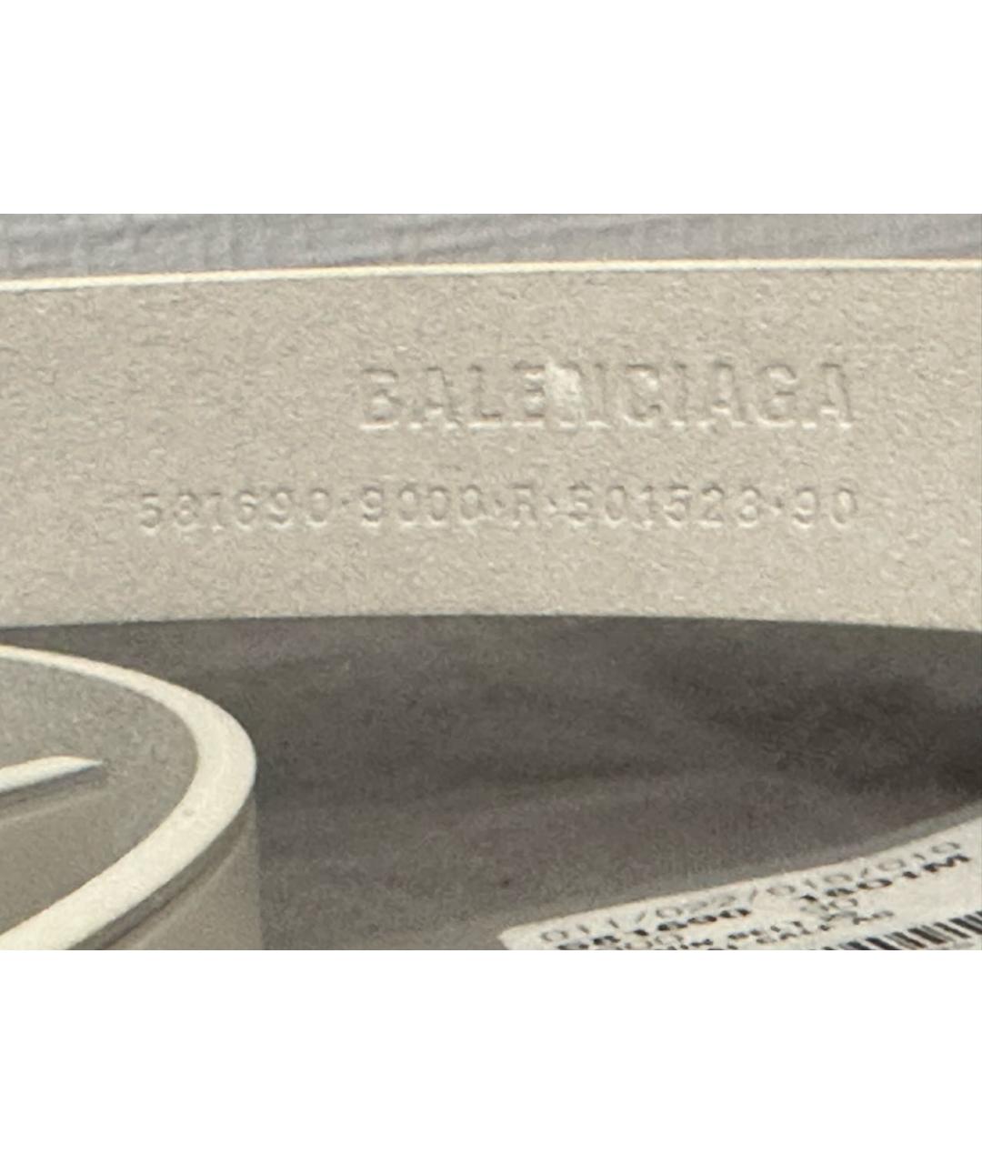 BALENCIAGA Белый кожаный ремень, фото 3