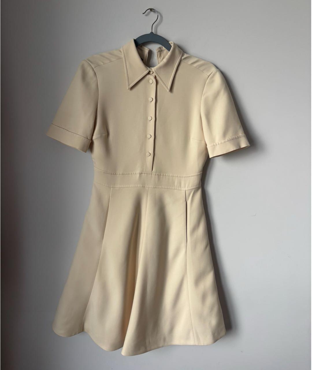 GUCCI Бежевое шелковое повседневное платье, фото 5