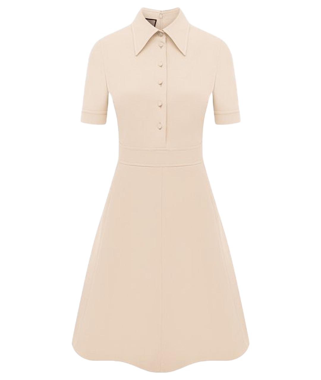 GUCCI Бежевое шелковое повседневное платье, фото 1