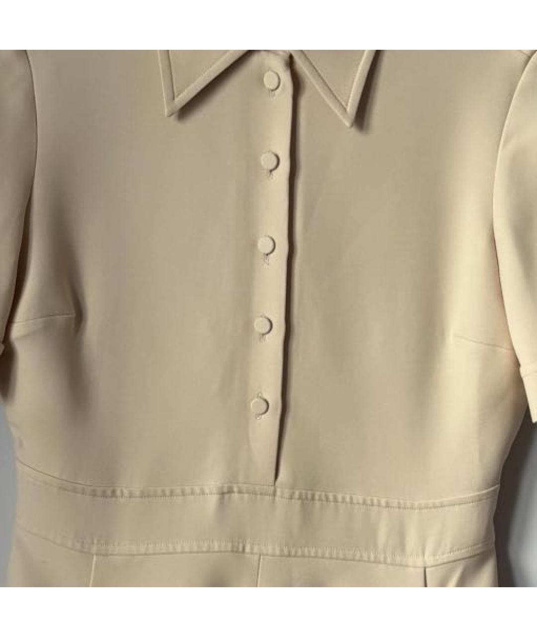 GUCCI Бежевое шелковое повседневное платье, фото 4