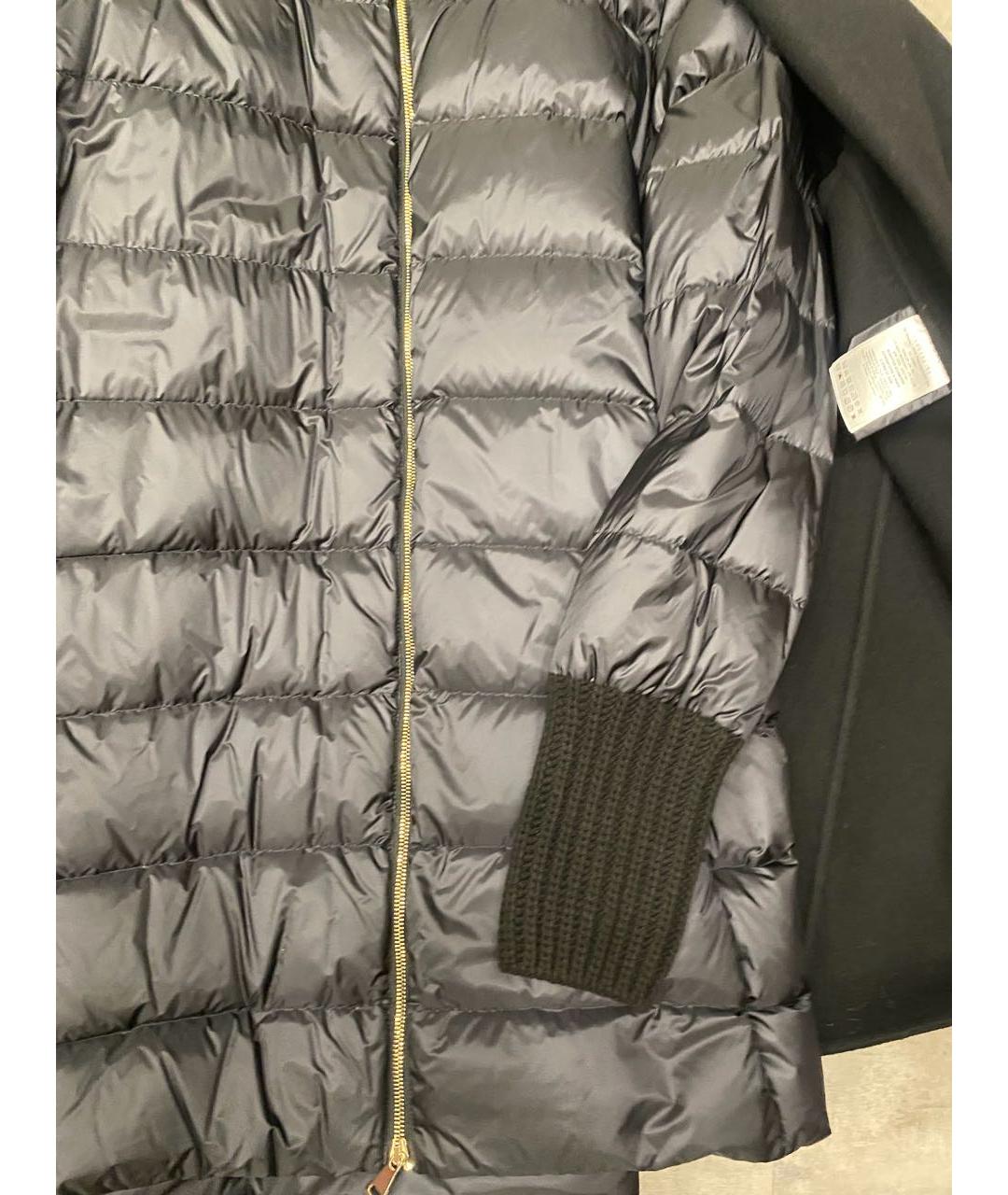 MONCLER Черное шерстяное пальто, фото 2