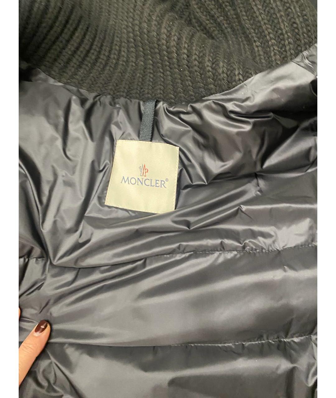 MONCLER Черное шерстяное пальто, фото 6