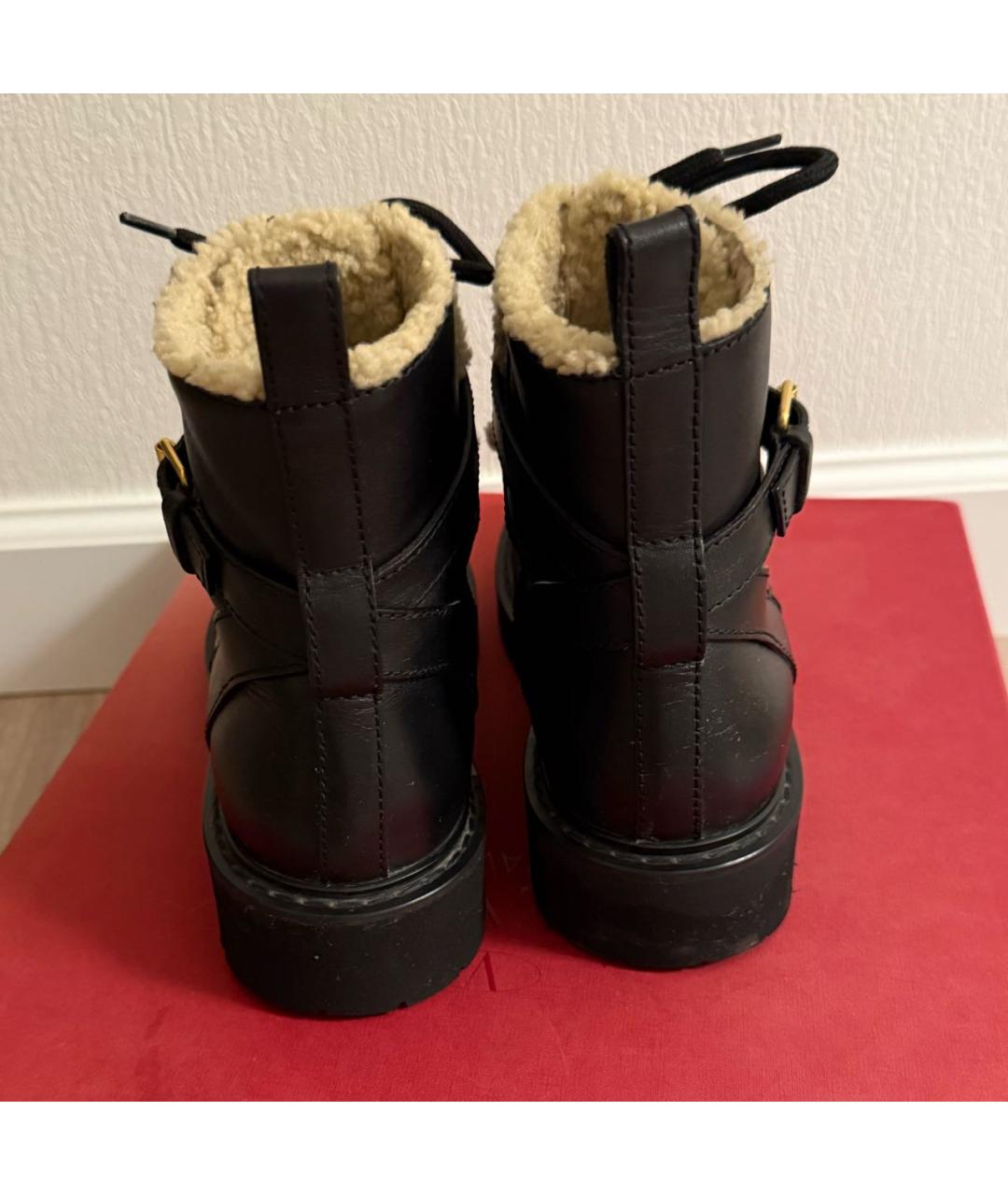 VALENTINO Черные кожаные ботинки, фото 4