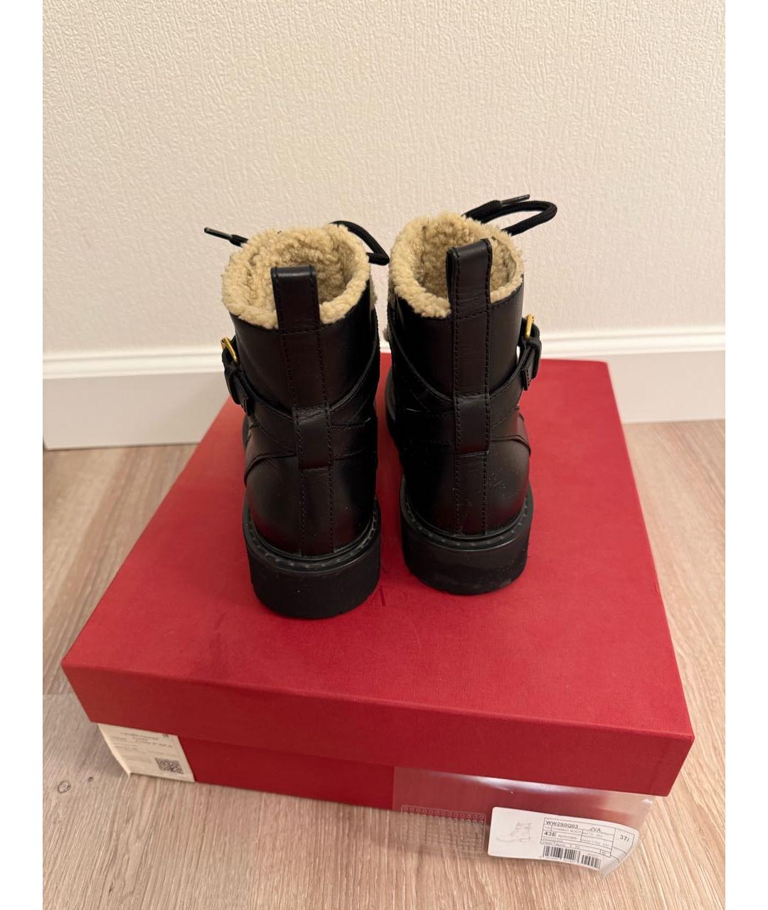 VALENTINO Черные кожаные ботинки, фото 3