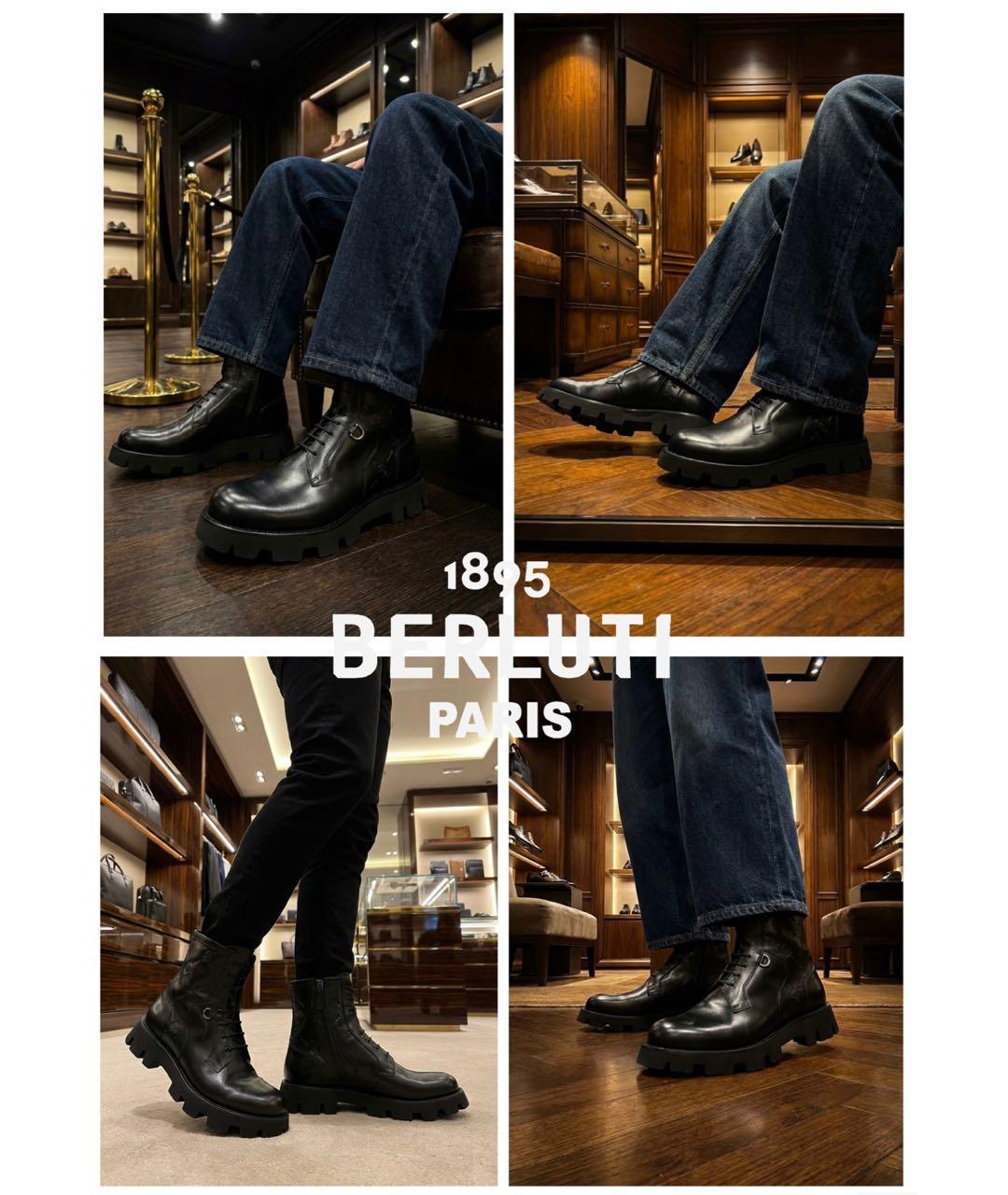 BERLUTI Черные кожаные высокие ботинки, фото 4