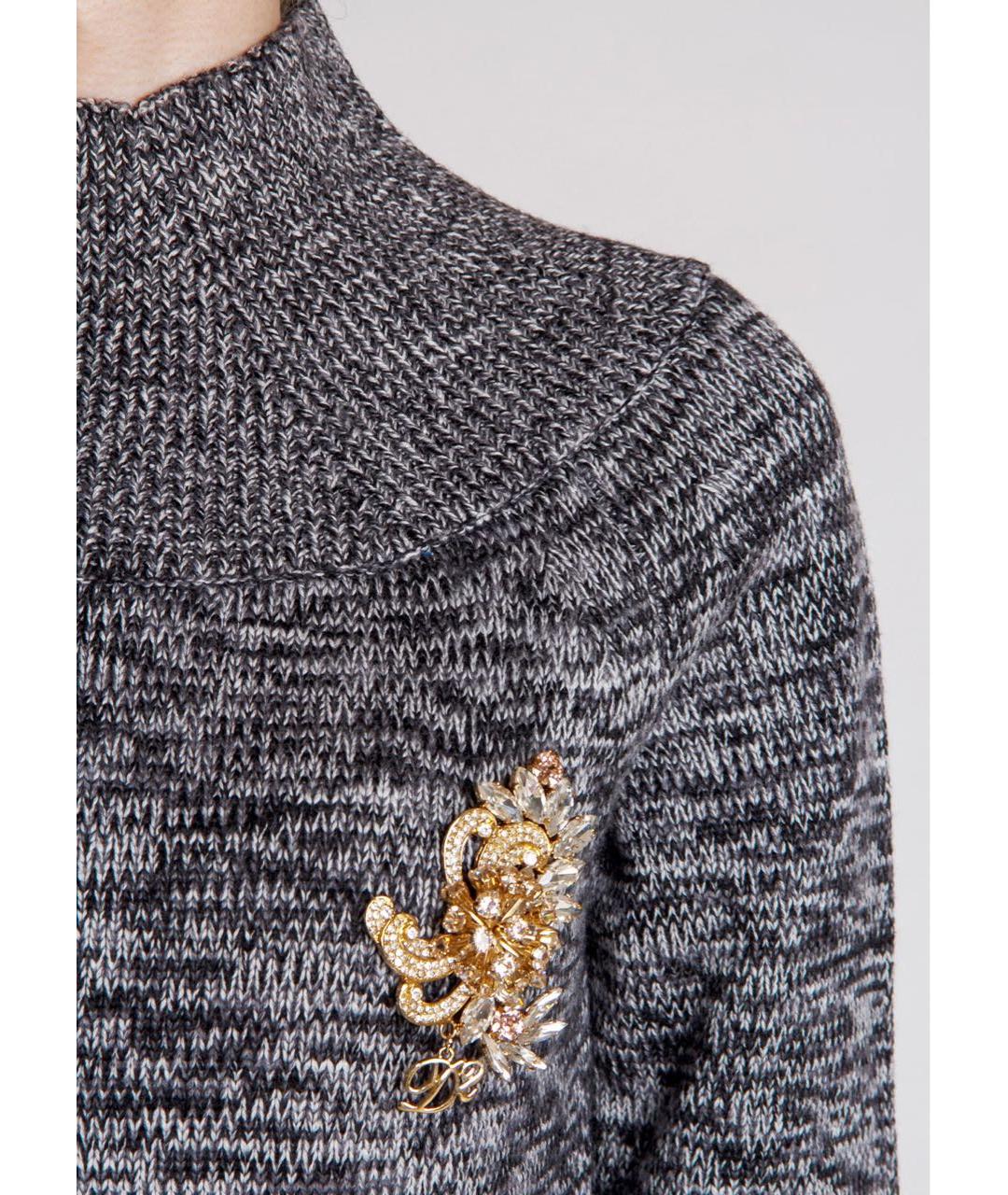 DSQUARED2 Антрацитовое шерстяное повседневное платье, фото 4