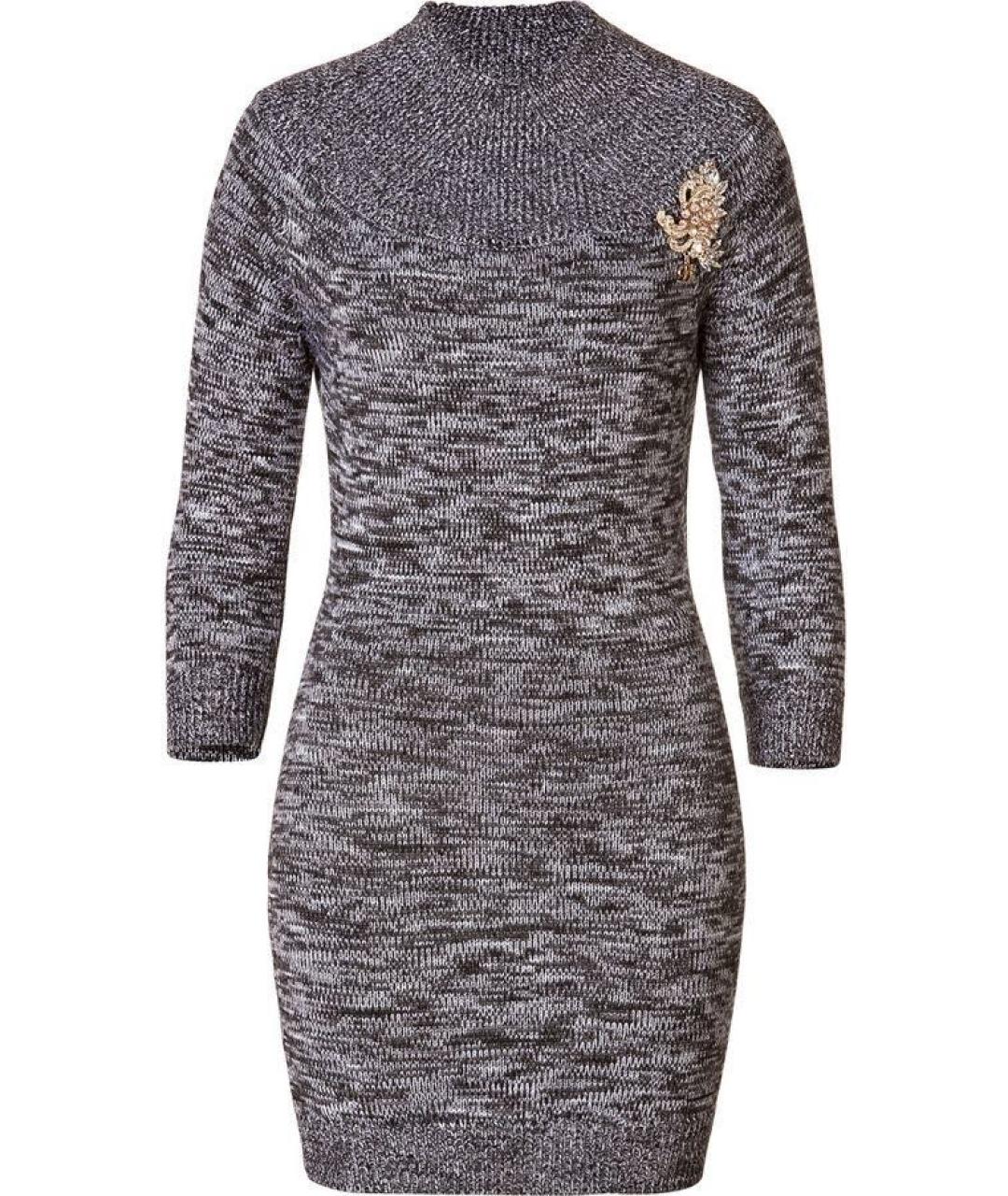 DSQUARED2 Антрацитовое шерстяное повседневное платье, фото 1