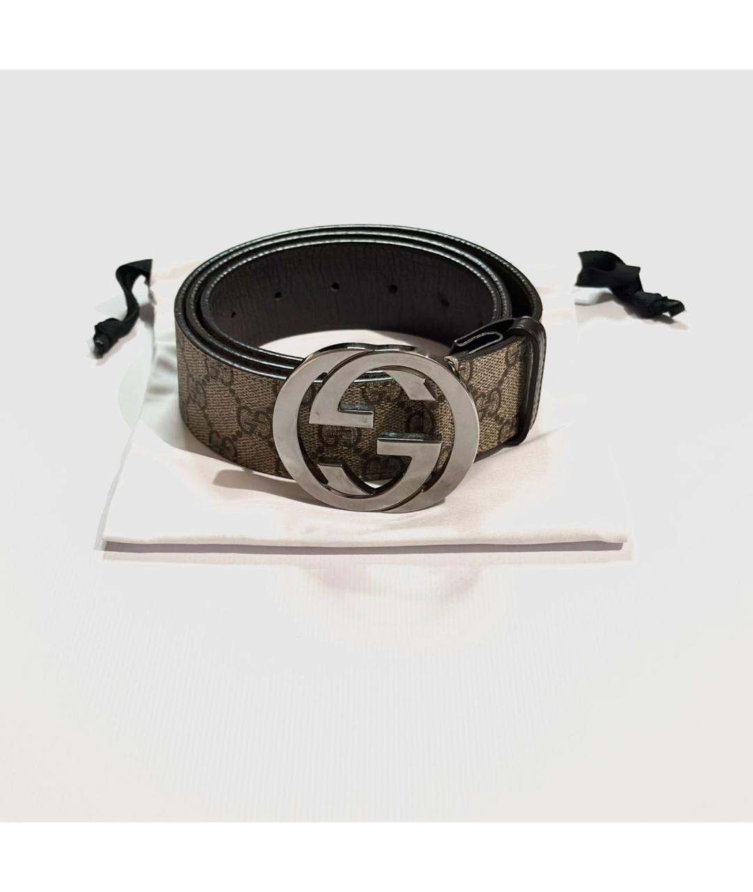 GUCCI Бежевый кожаный ремень, фото 5