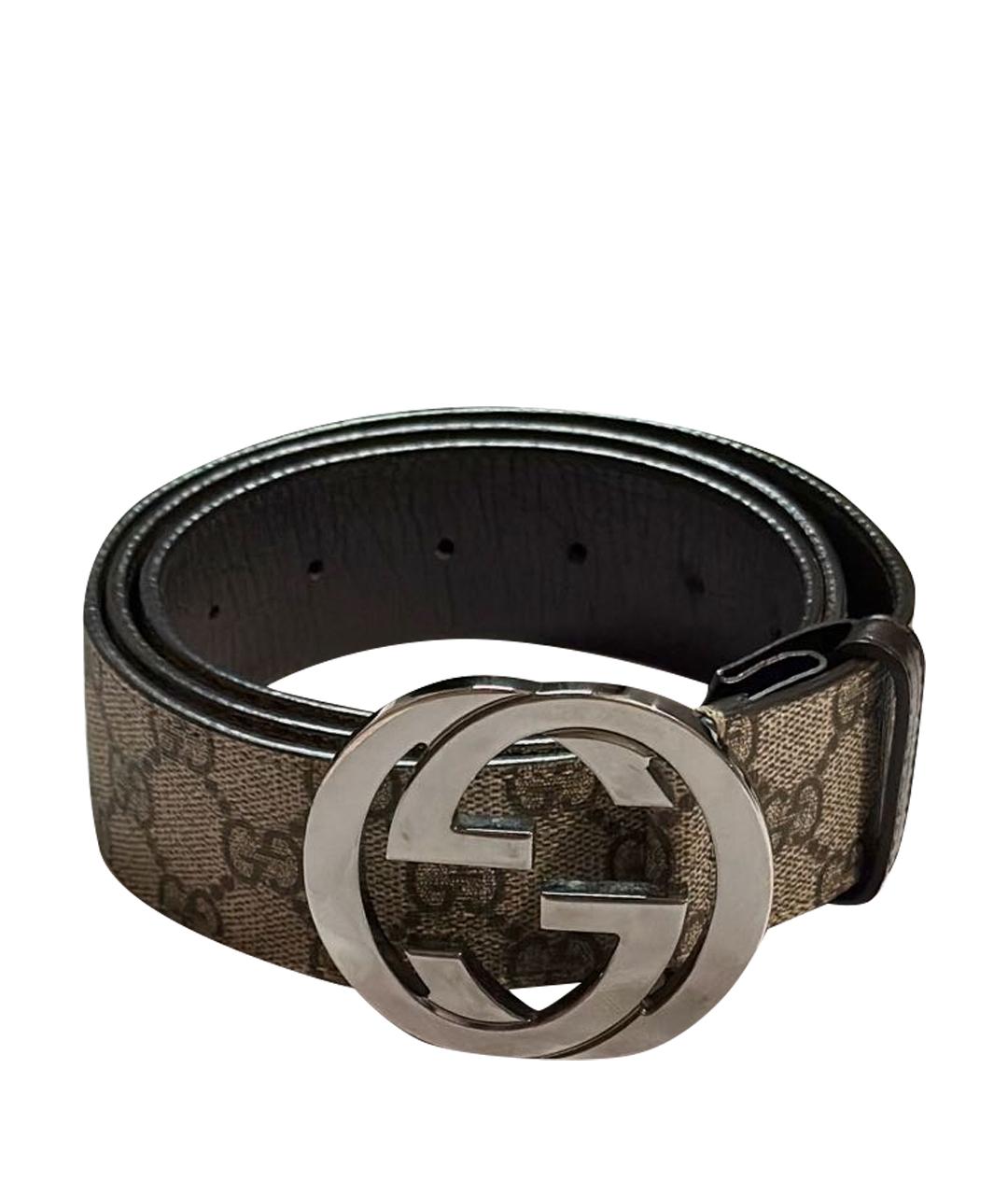 GUCCI Бежевый кожаный ремень, фото 1